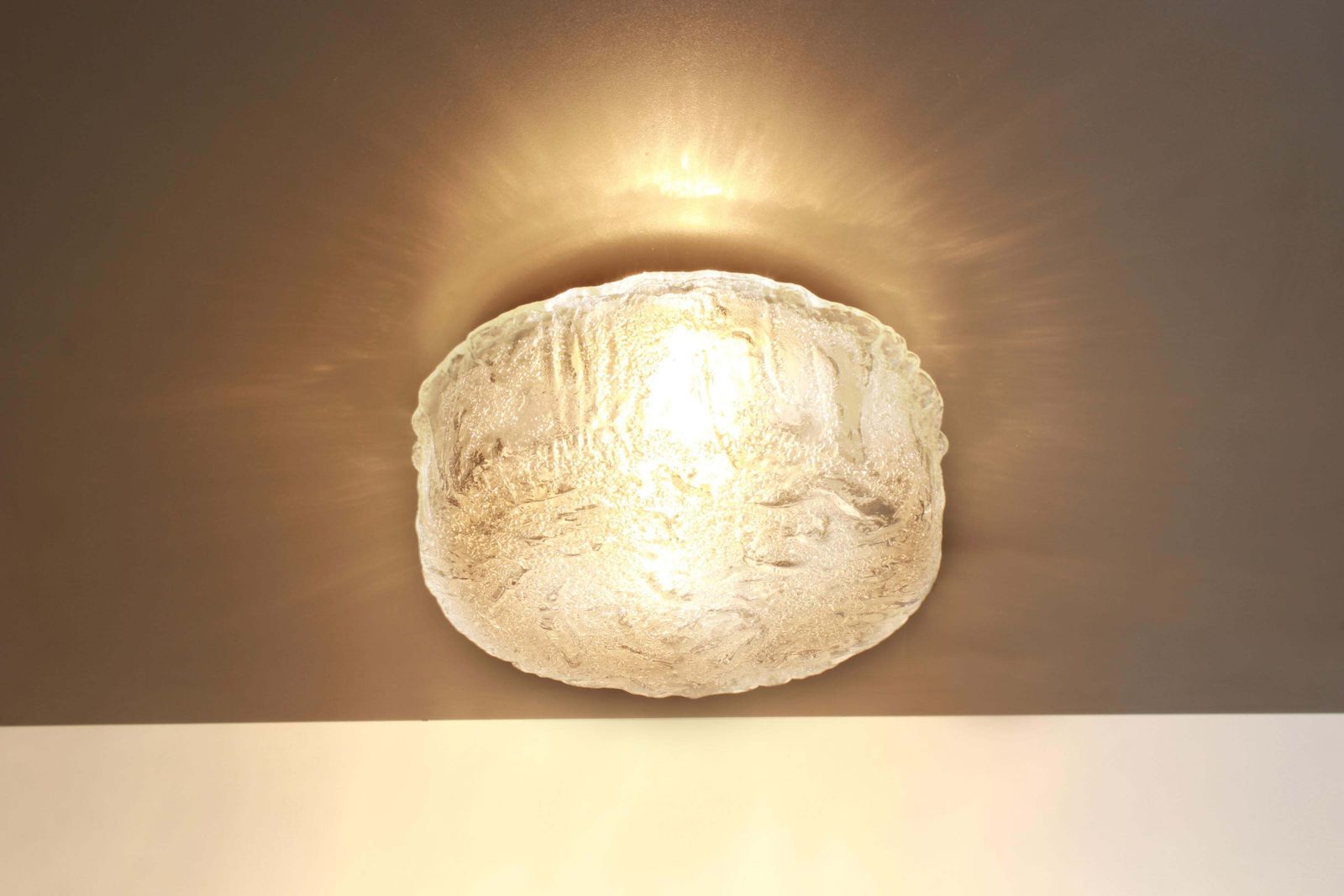 photo furniture Round Murano Glass Flush Mount By Limburg, Germany, 1970s