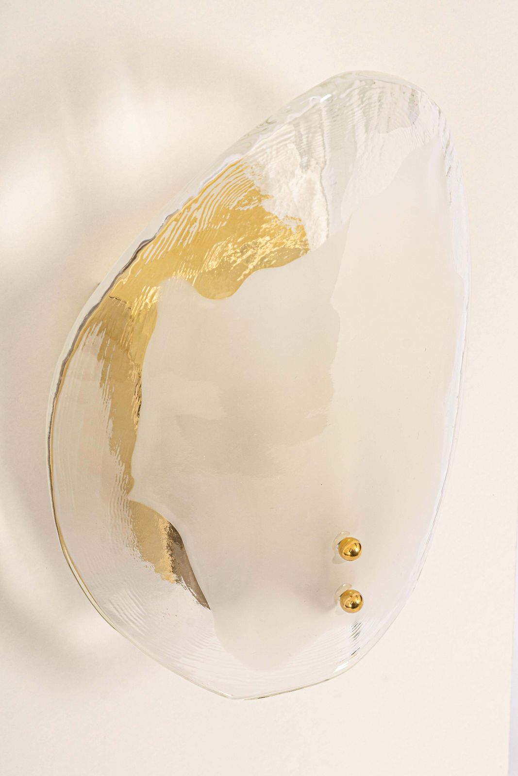 1547.0 1 Of 2 Pairs Of Kalmar Brass & Murano Glass Sconces Wall Lights, Austria, 1970s photo