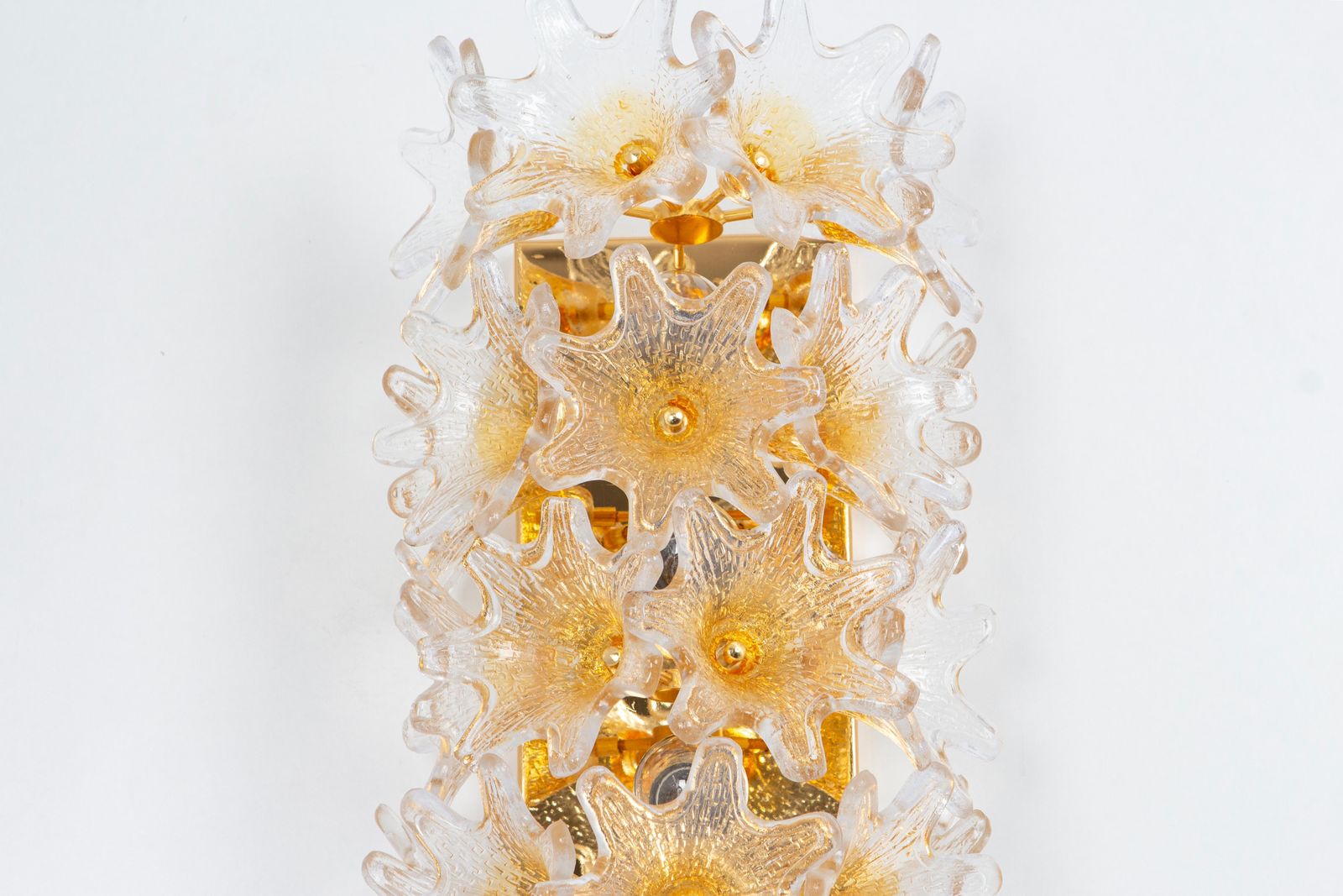 Pair Of Large Murano Glass Wall Sconce By Veart, Italy, 1980s photo Lighting