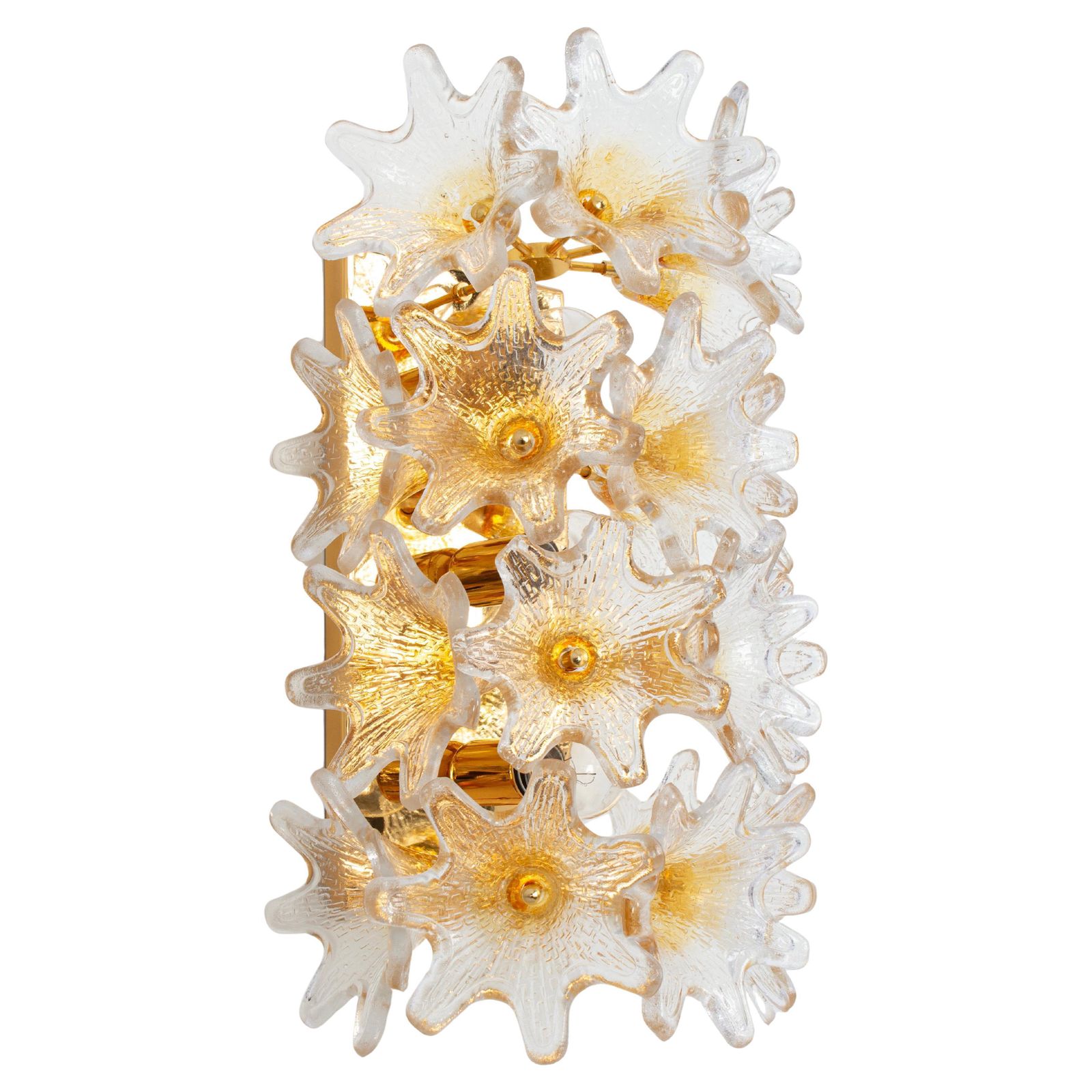 Pair Of Large Murano Glass Wall Sconce By Veart, Italy, 1980s photo 1633.0