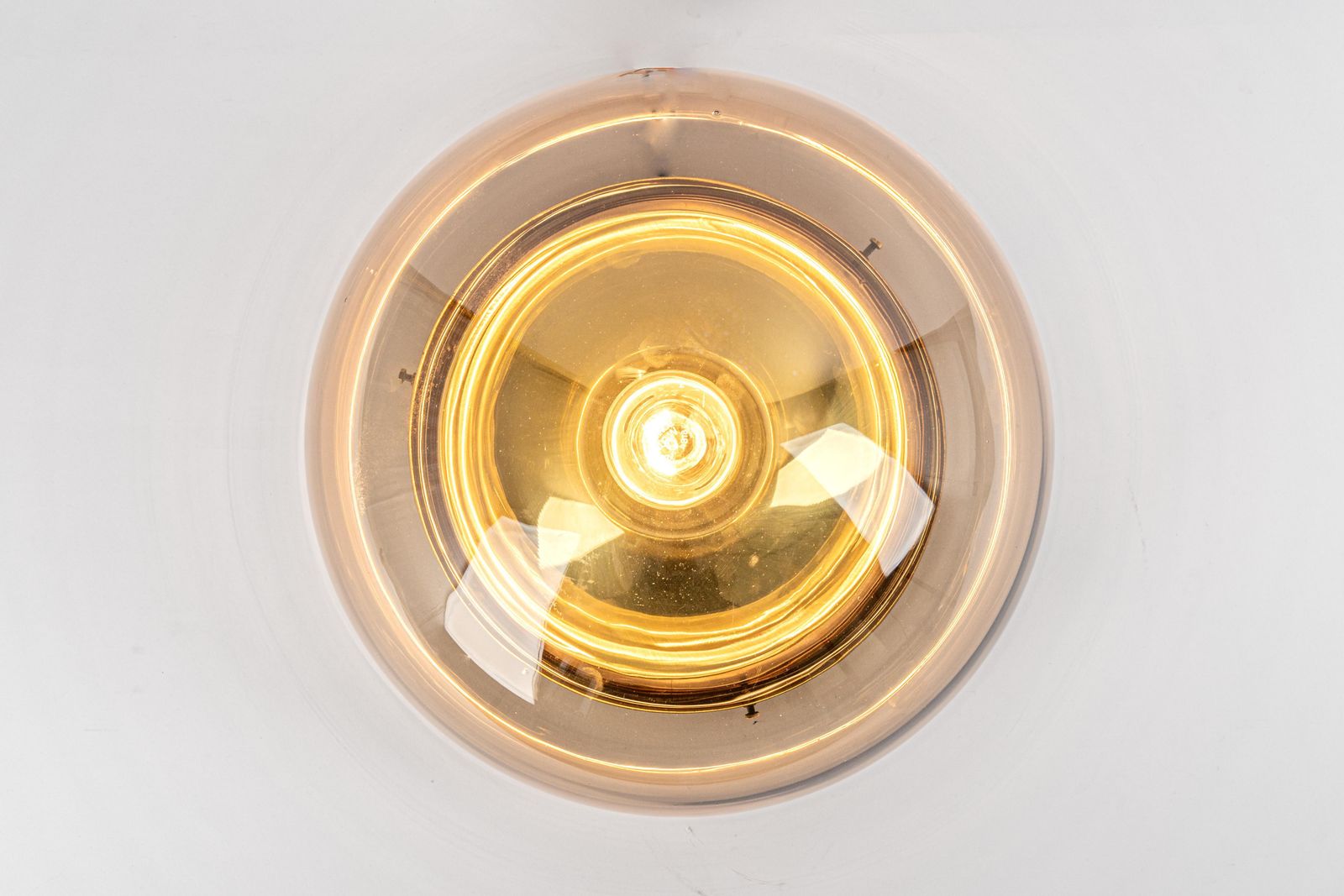 photo for sale 1 Of 2 Mid Century Flushmount Smoked Glass By Limburg, Germany, 1970s