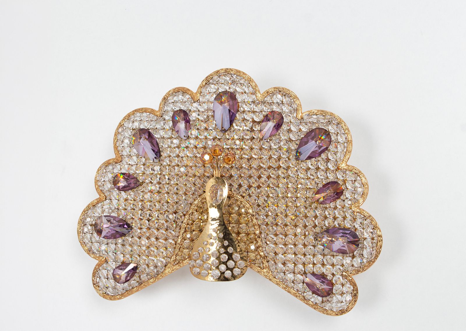 photo for sale 1 Of 2 Petite Rare Peacock Crystal Sconce By Palwa, Germany, 1960s