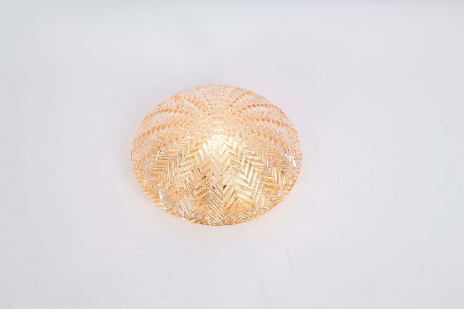 1 Of 2 Petite Round Glass Flush Mount By Limburg, Germany, 1970s photo buy