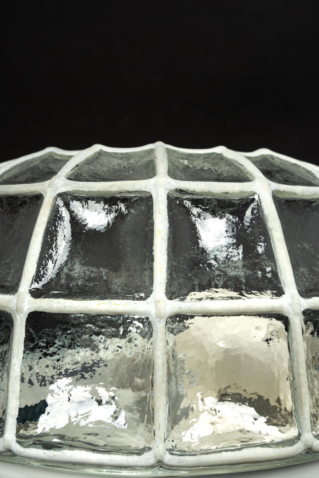 Lighting 1 Of 5 White Iron And Clear Glass Ceiling Lights By Limburg, Germany, 1960s photo
