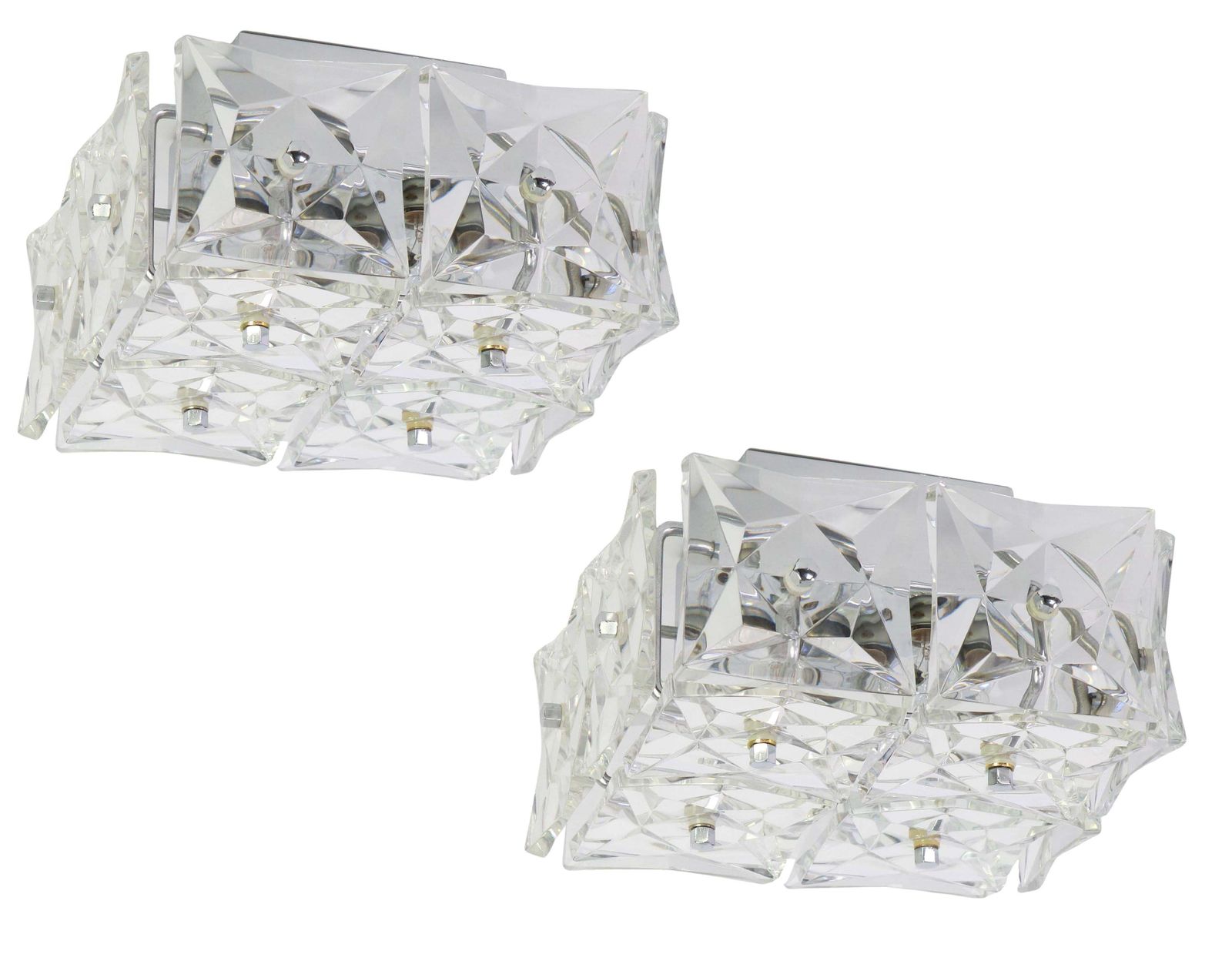 1 Of 5 Petite Flushmount Faceted Crystal Light Wall Light By Kinkeldey, Germany photo furniture