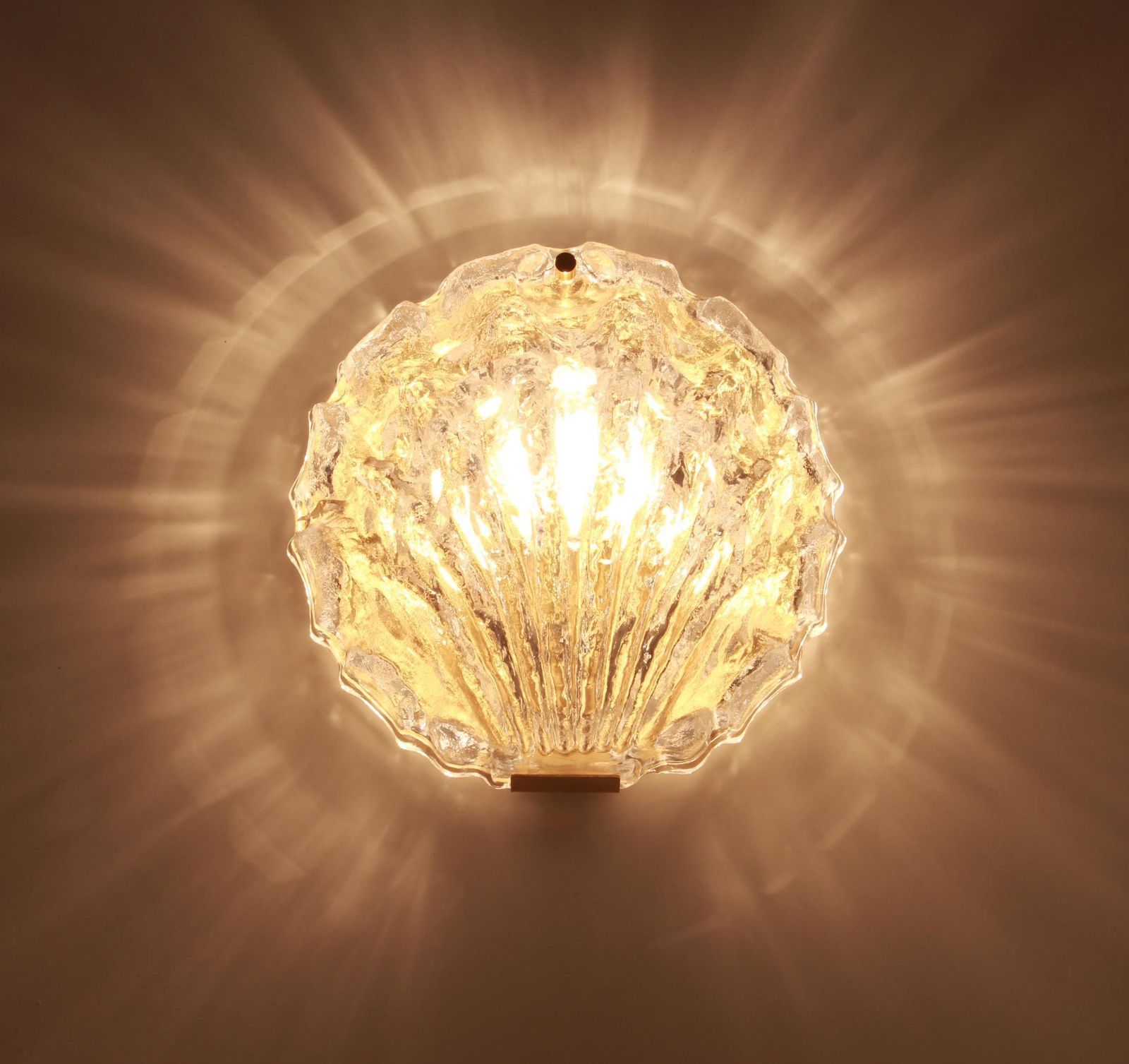 Pair Of Murano Shell Glass Wall Light Sconce By Limburg, Germany, 1970s photo 1504.0