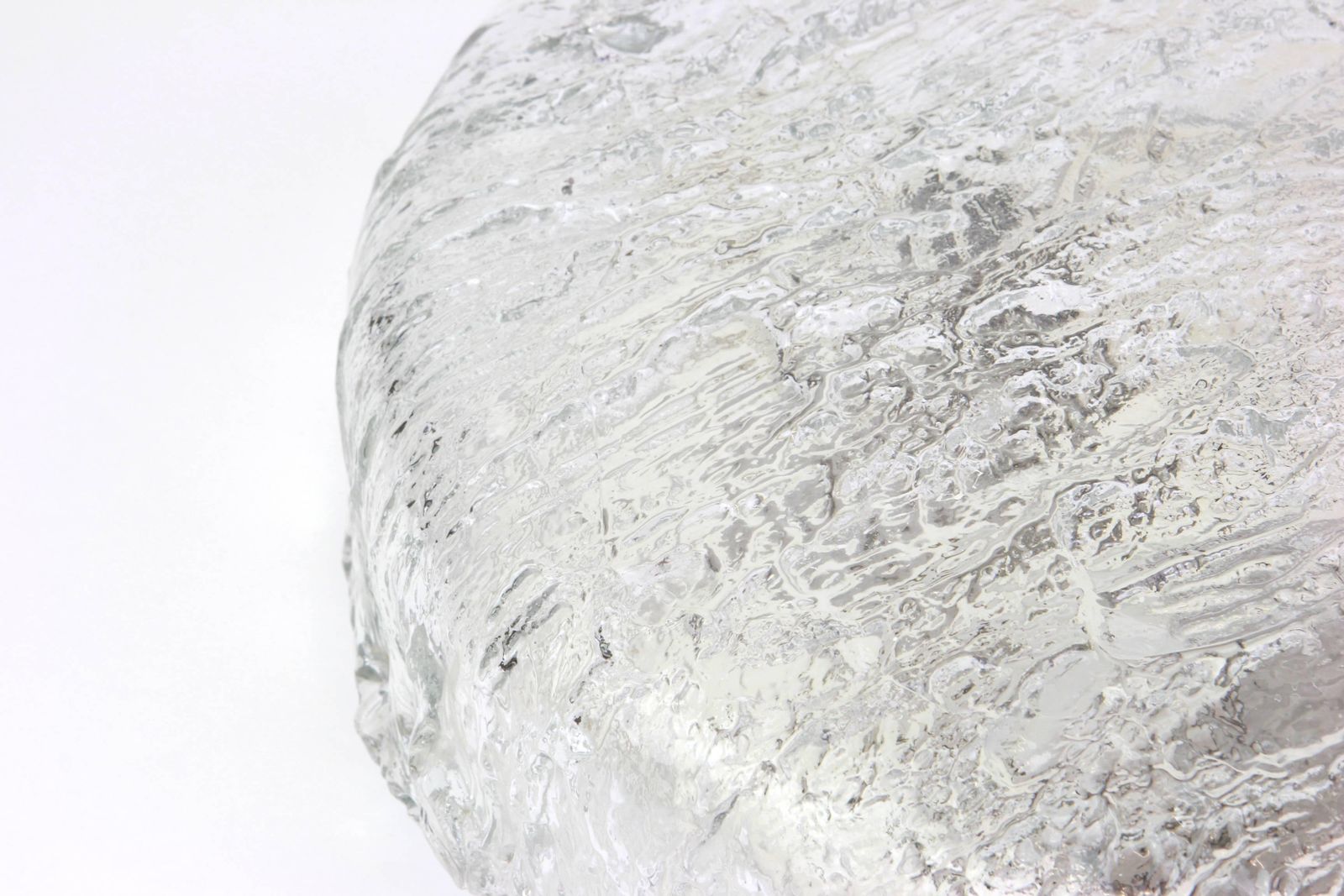 Grote ronde Murano ijsglas plafondlamp, Kaiser, Duitsland, jaren 1970 photo 947.0