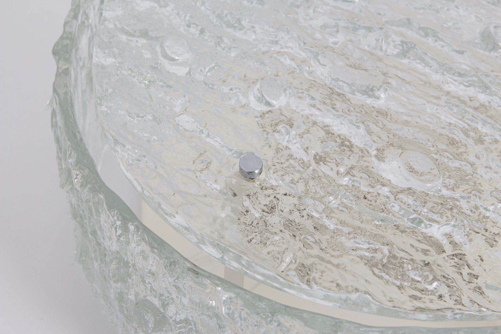 Murano Glass Flushmount Fixture In Style Of Kaiser, Germany, 1960s photo for sale