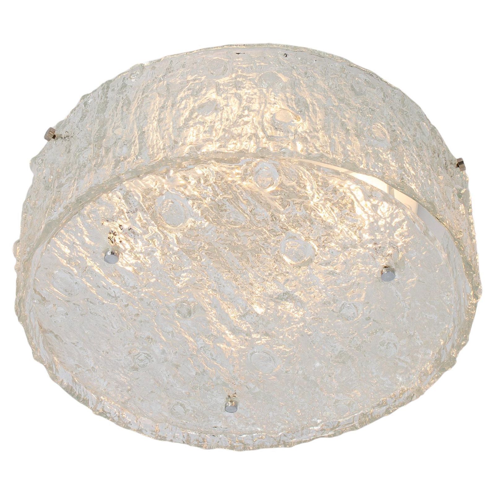 Lighting Murano Glass Flushmount Fixture In Style Of Kaiser, Germany, 1960s photo
