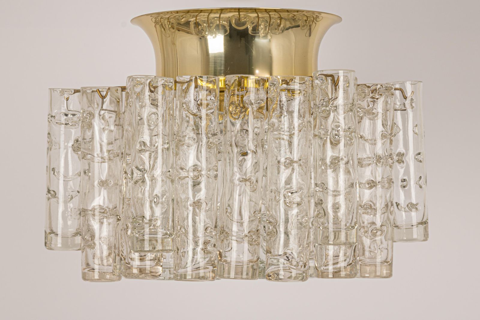 1 Of 2 Petite Murano Glass Tubes Flush Mount Light By Doria, Germany, 1970s photo furniture