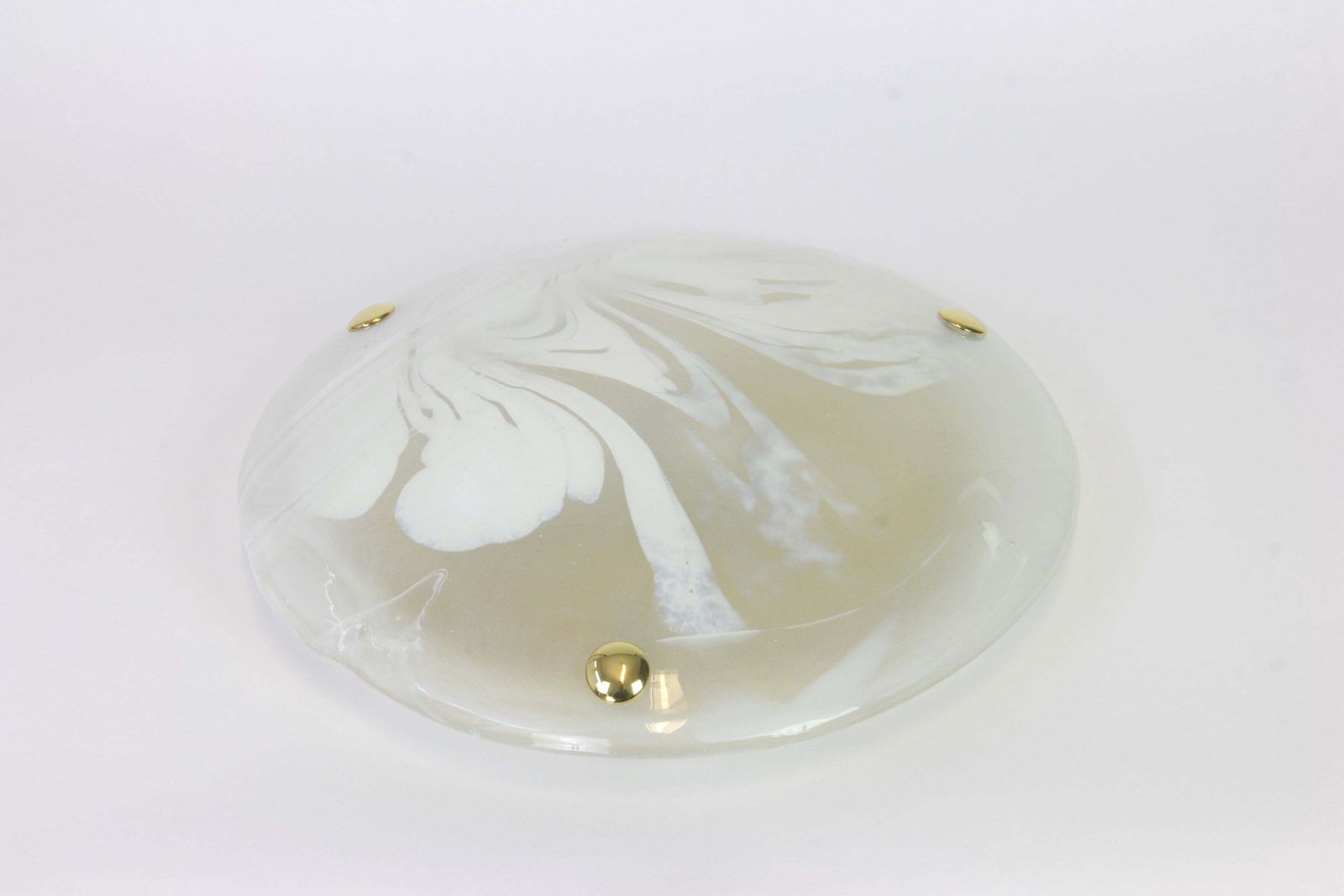 1 Of 3 Round Murano Glass Flush Mount By Hillebrand, Germany, 1970s photo Lighting