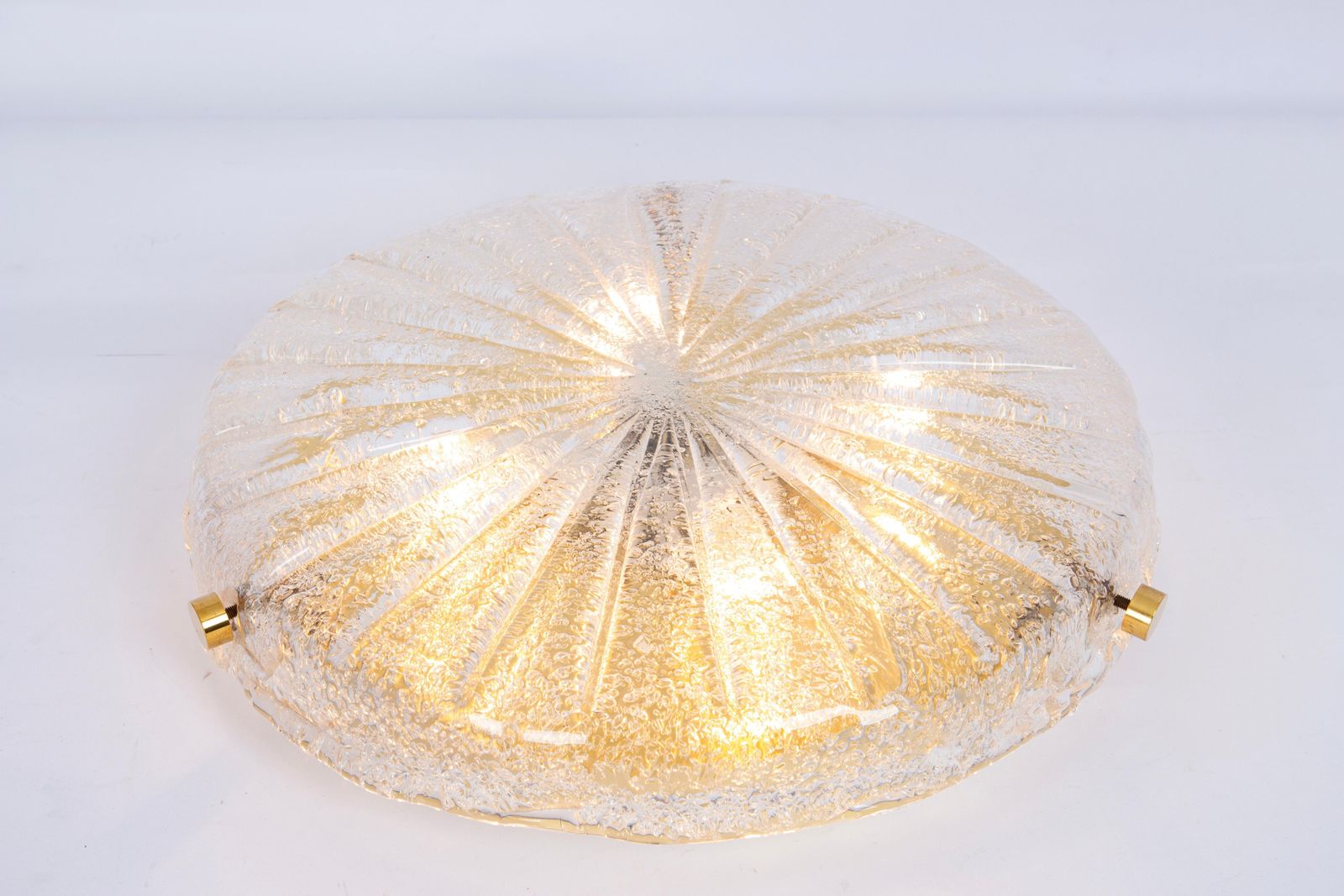 1204.0 1 Of 2 Round Murano Sunbrust Flushmount By Hillebrand, Germany, 1970s photo