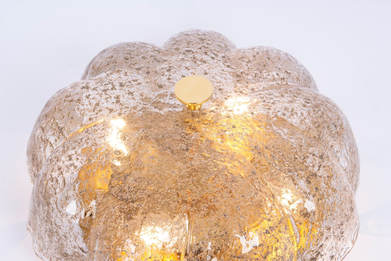 1 Of 4 Dark Toned Murano Glass Ceiling Fixture, Kaiser, Germany, 1970s photo for sale