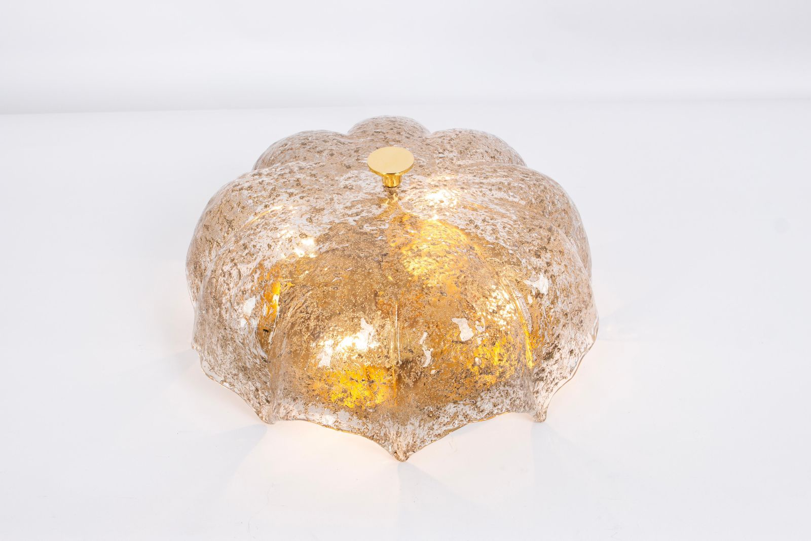 1 Of 4 Dark Toned Murano Glass Ceiling Fixture, Kaiser, Germany, 1970s photo 1376.0