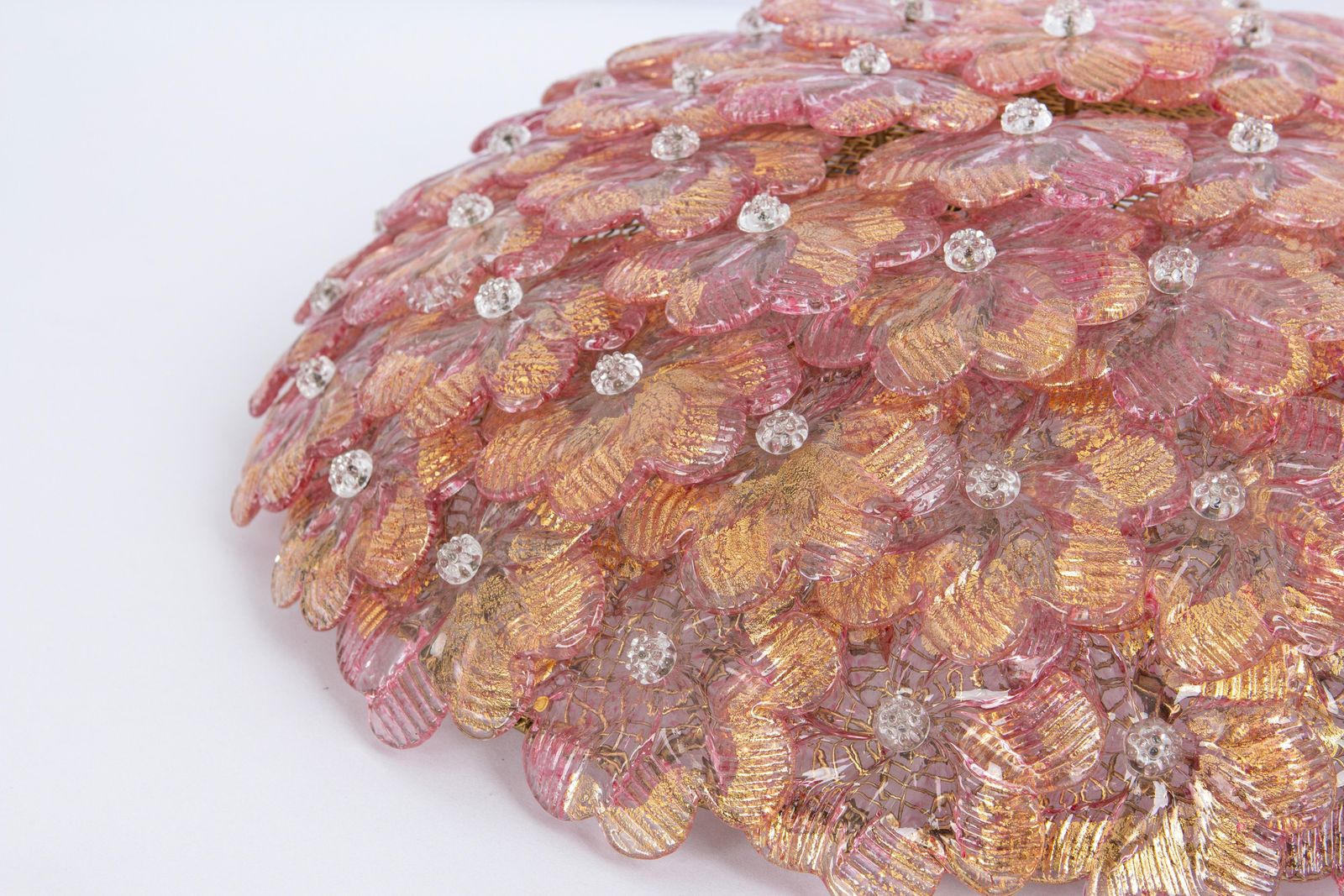 1 Of 2 Midcentury Murano Glass Ceiling Fixture By Barovier & Toso, Italy, 1960s photo 1590.0