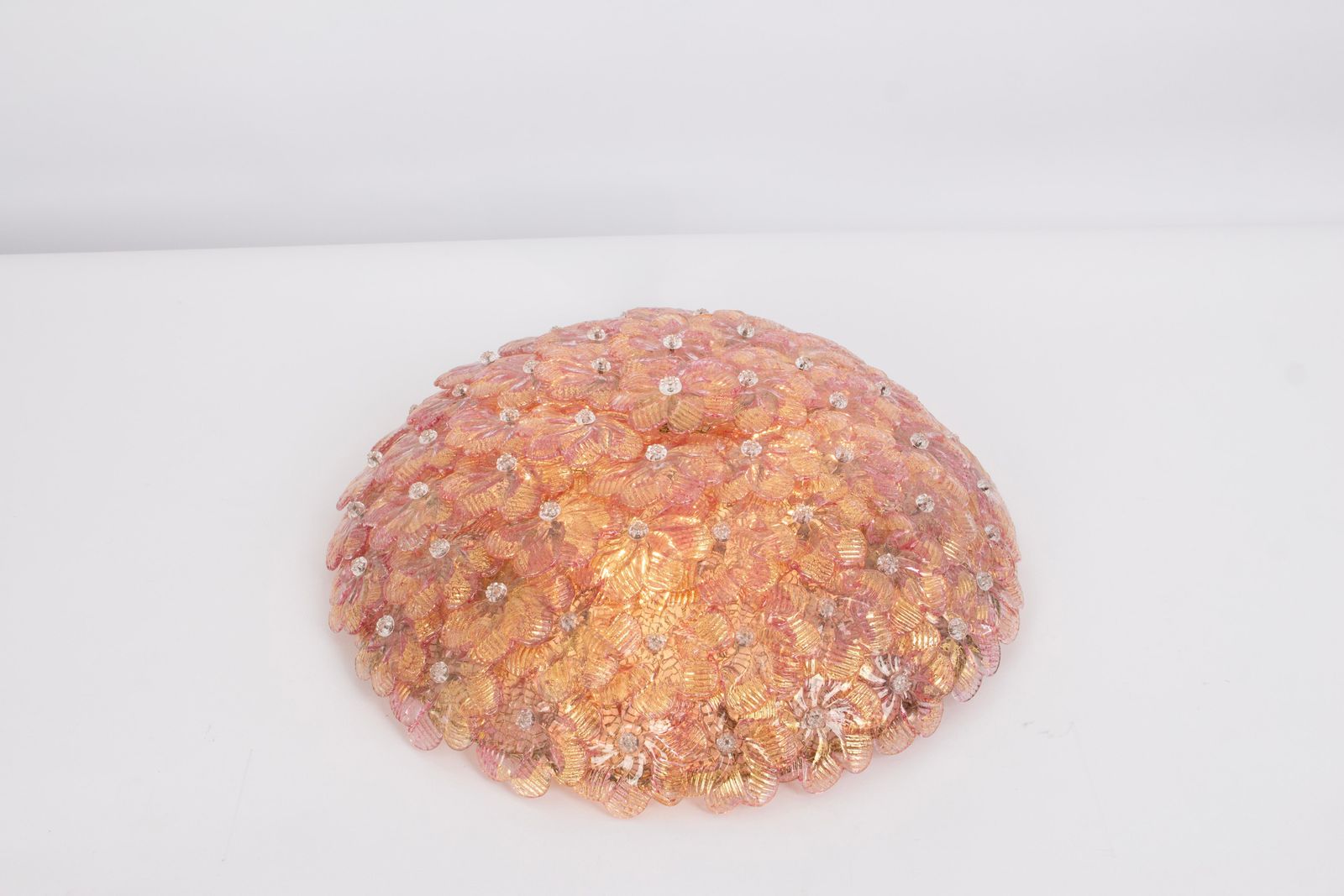 1 Of 2 Midcentury Murano Glass Ceiling Fixture By Barovier & Toso, Italy, 1960s photo vinterior