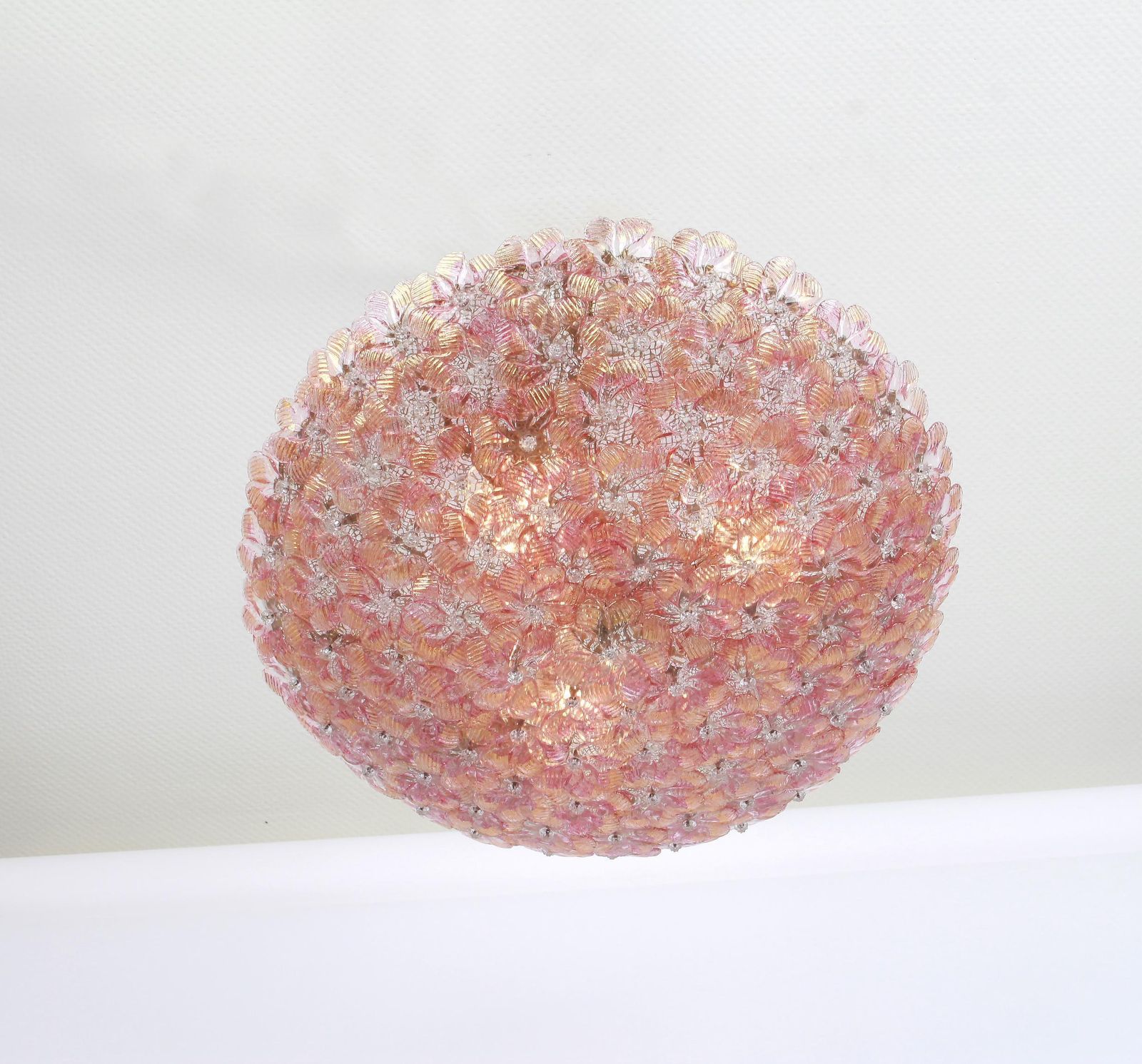 Lighting 1 Of 2 Midcentury Murano Glass Ceiling Fixture By Barovier & Toso, Italy, 1960s photo