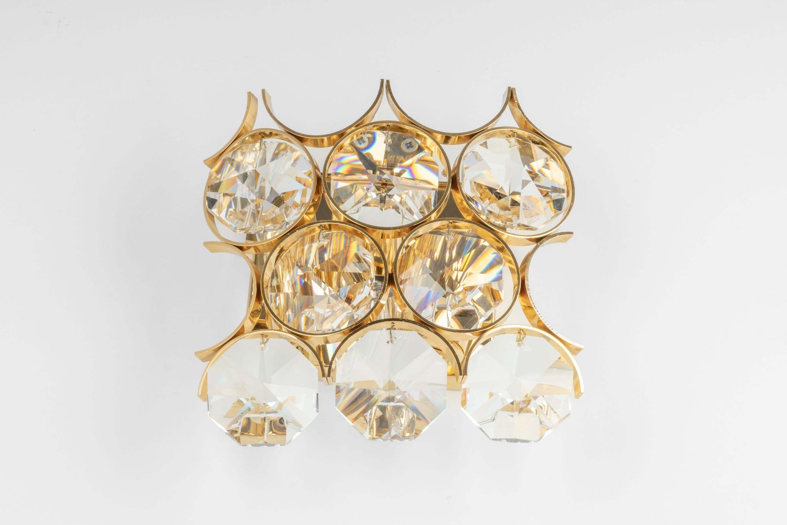 1 Of 2 Pairs Of Crystal Wall Lights, Sciolari Design, Palwa, Germany, 1960s photo furniture
