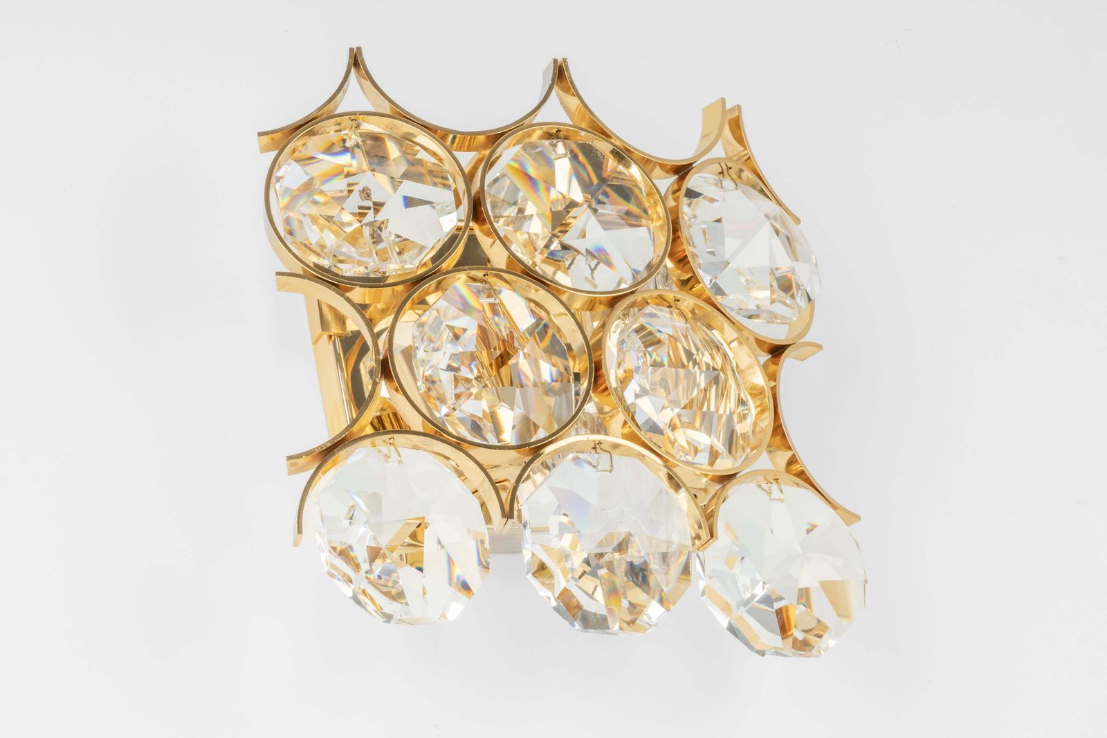 1 Of 2 Pairs Of Crystal Wall Lights, Sciolari Design, Palwa, Germany, 1960s photo Lighting