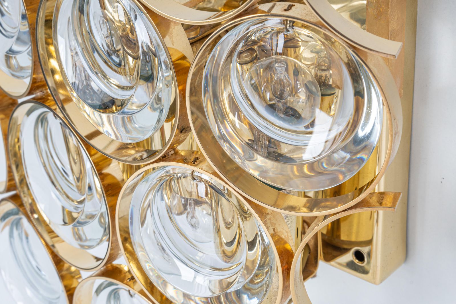 1 Of 3 Pairs Of Crystal Wall Lights, Sciolari Design, Palwa, Germany, 1960s photo for sale