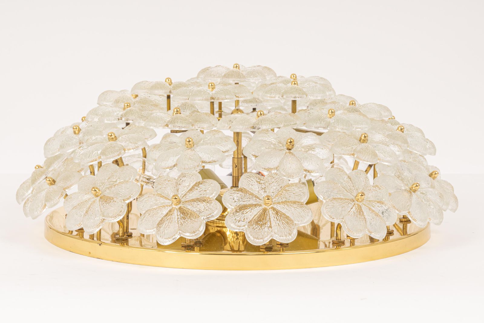 1 Of 6 Large Murano Glass Flower Flushmount By Ernst Palme, Germany, 1970s photo furniture
