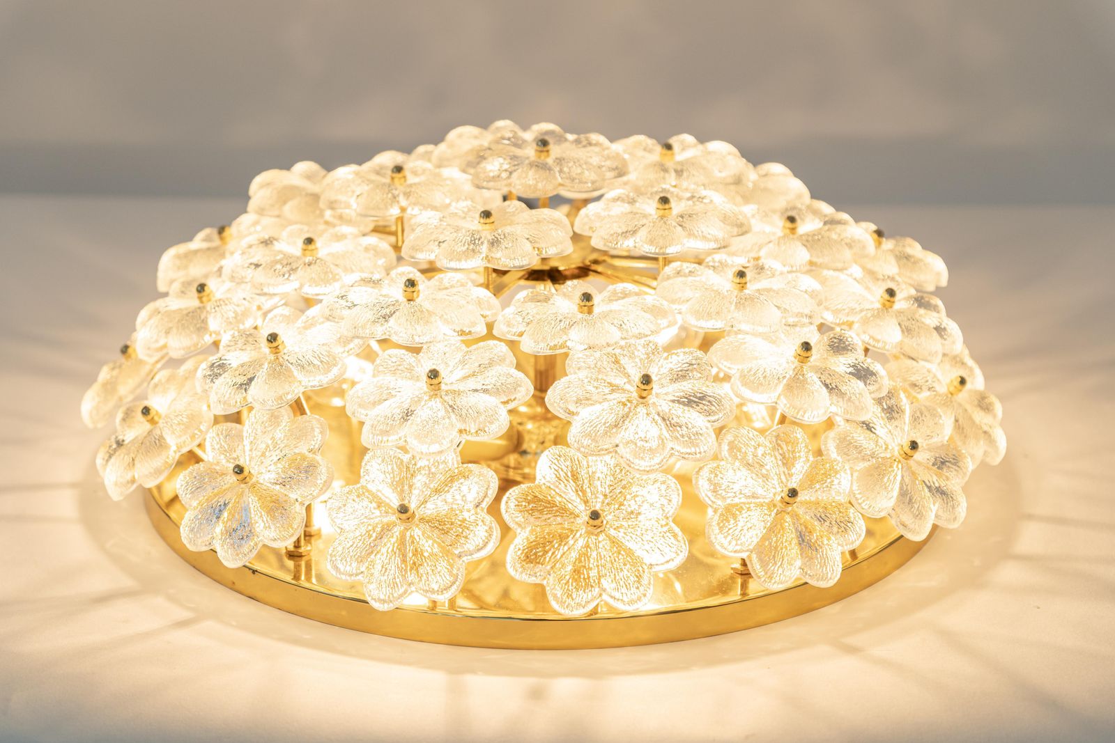 photo vinterior 1 Of 6 Large Murano Glass Flower Flushmount By Ernst Palme, Germany, 1970s