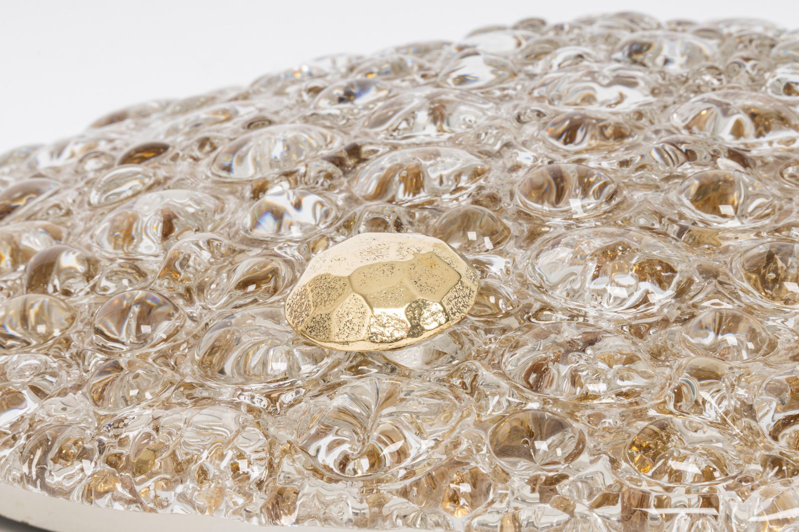1 'Of 4' Big Round Bubble Murano Amber Flushmount By Hillebrand, Germany, 1970s photo buy