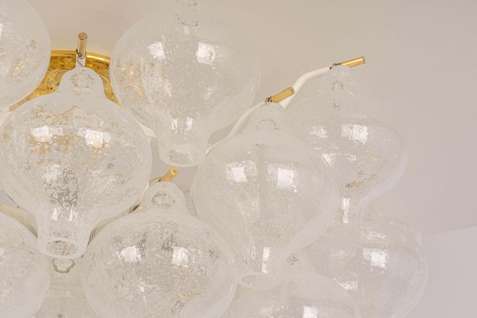 1 Of 3 Large Tulipan Glass Flush Mount Or Chandelier By Kalmar, Austria, 1960s photo Lighting