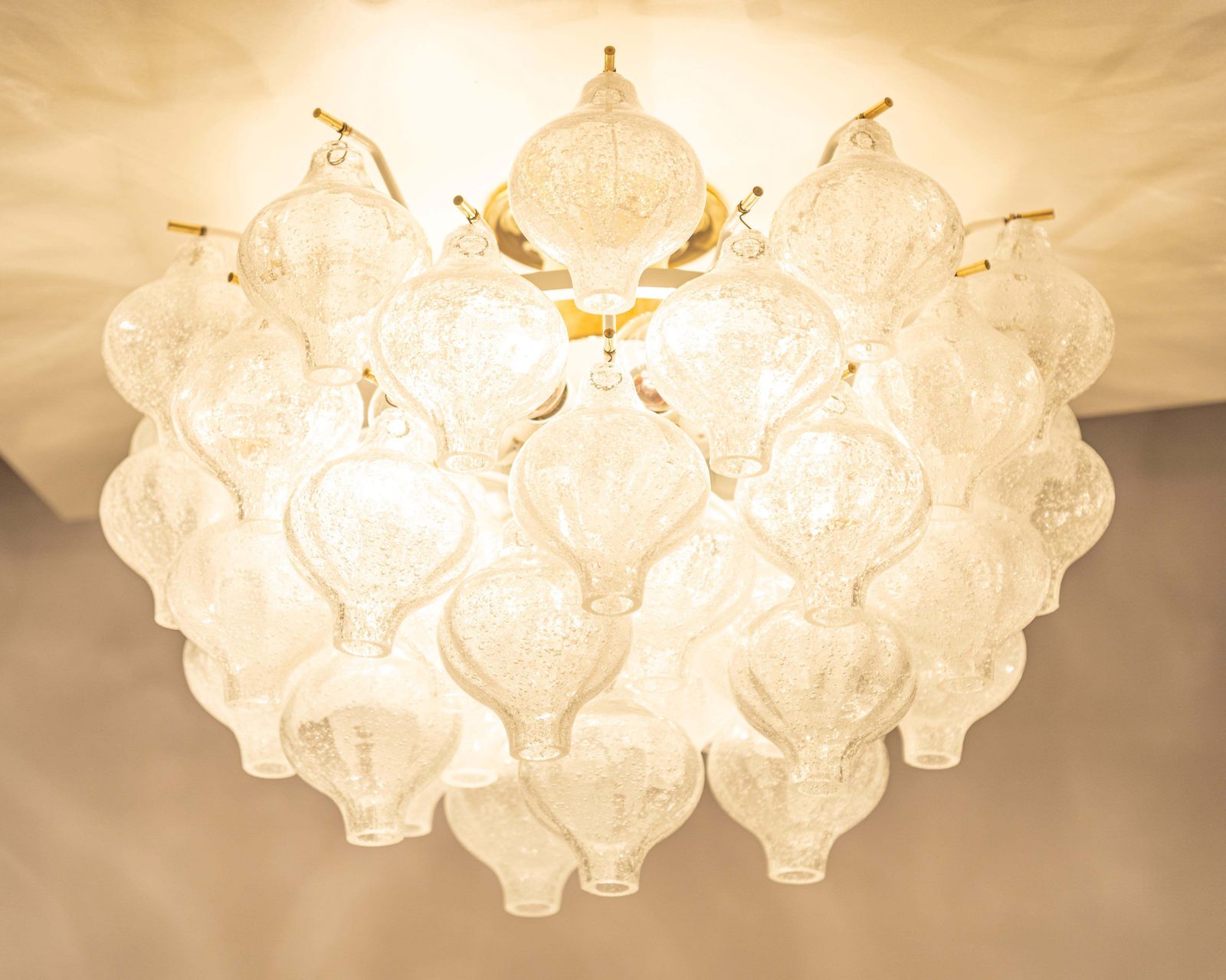 Lighting 1 Of 3 Large Tulipan Glass Flush Mount Or Chandelier By Kalmar, Austria, 1960s photo