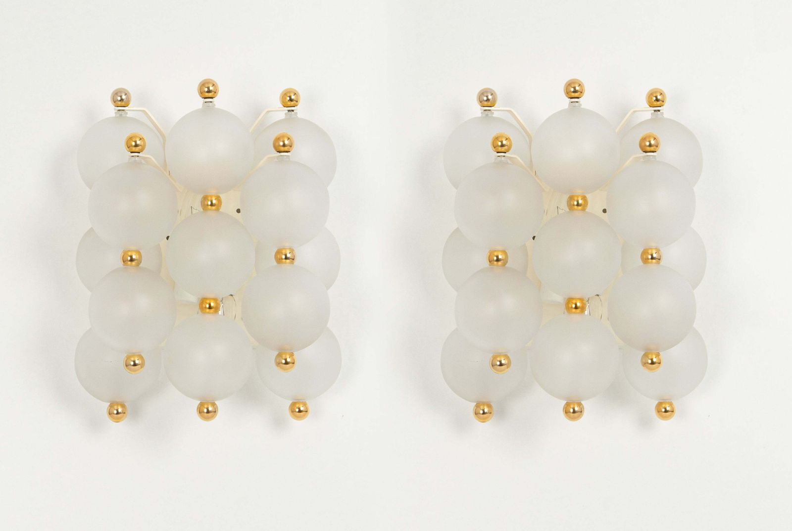 Pair Of Large Frosted Glass Wall Light By Kinkeldey, Germany, 1970s photo furniture