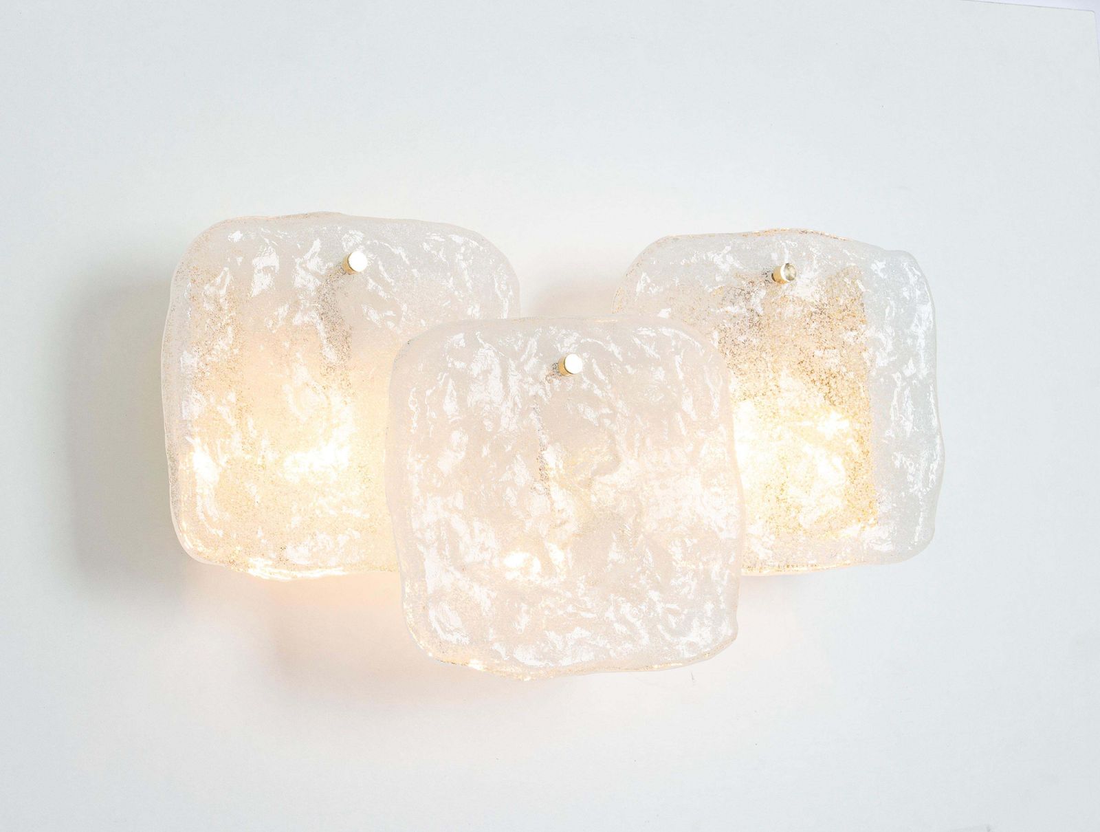 Lighting Pair Of Large Brass Kalmar Wall Lights Murano Glass By Kalmar, Austria, 1960s photo