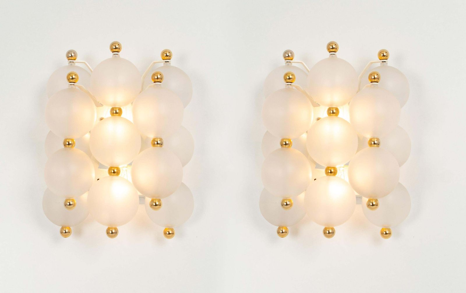 photo furniture Pair Of Large Frosted Glass Wall Light By Kinkeldey, Germany, 1970s