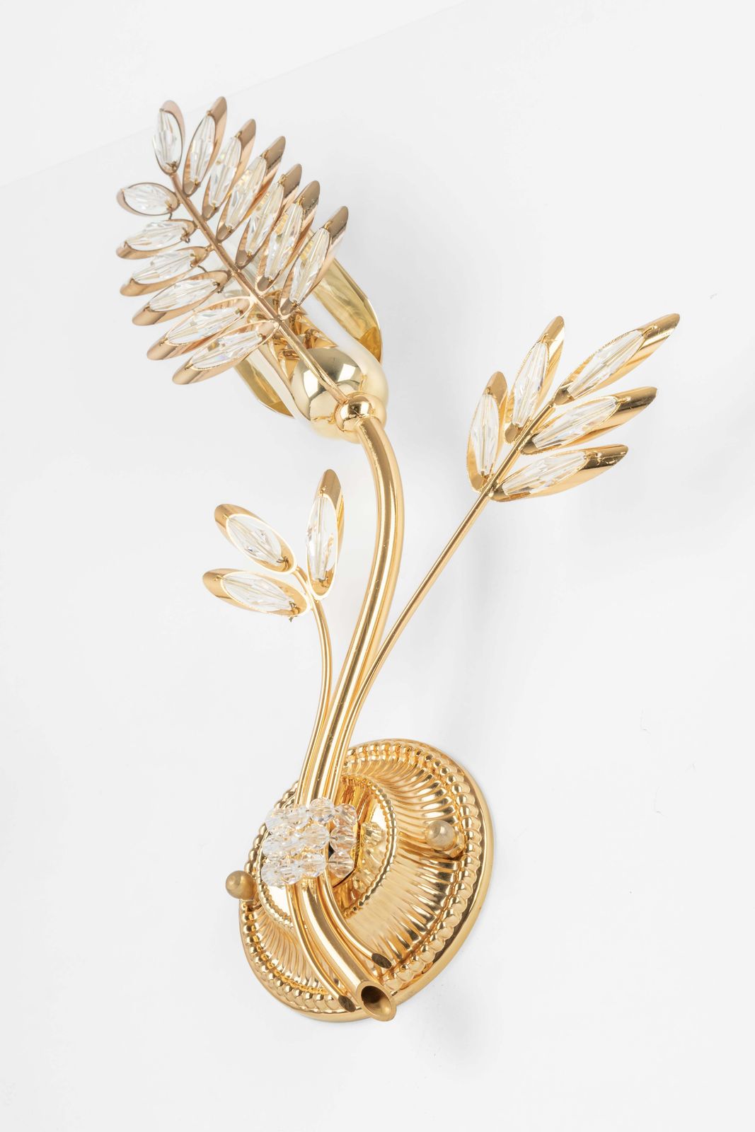 photo furniture Pair Of Rare Gilt Brass Wheat Shape Wall Lights By Palwa, Germany, 1970s