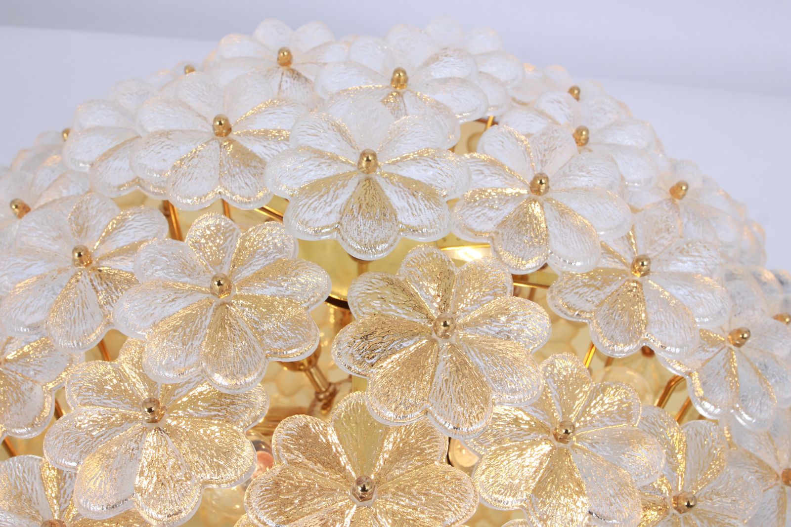 Extra Large Murano Glass Flower Flushmount By Ernst Palme, Germany, 1970s photo 5502.0