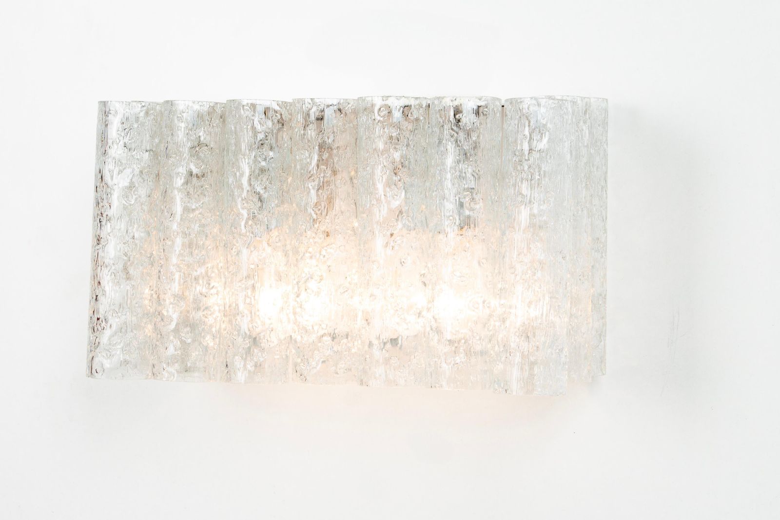 1 Of 2 Pairs Of Ice Glass Wall Sconces By Doria, Germany, 1960s photo Lighting