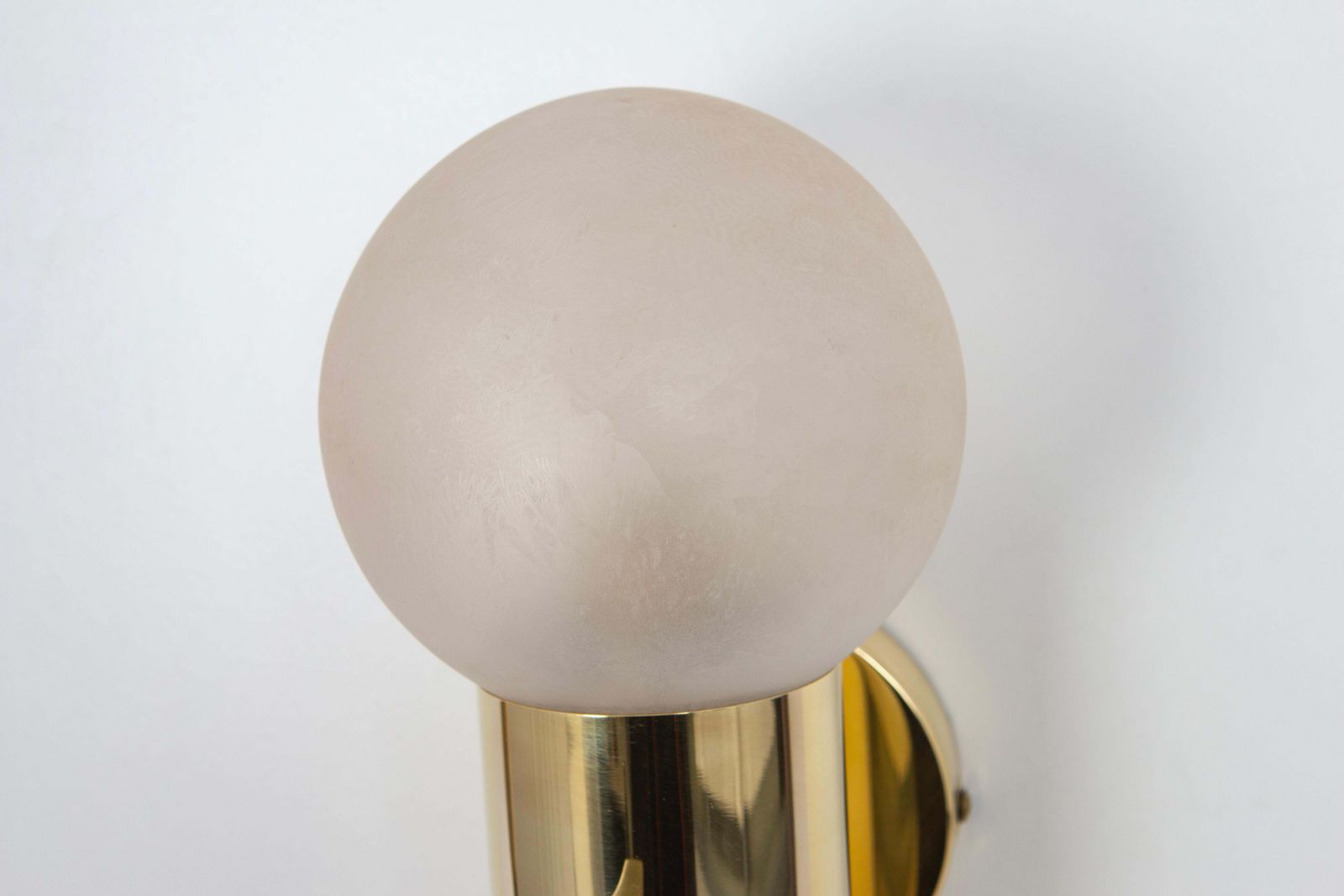 Pair Of Brass And Satin Glass Sconces, Sciolari Stil, Germany, 1970s photo Lighting