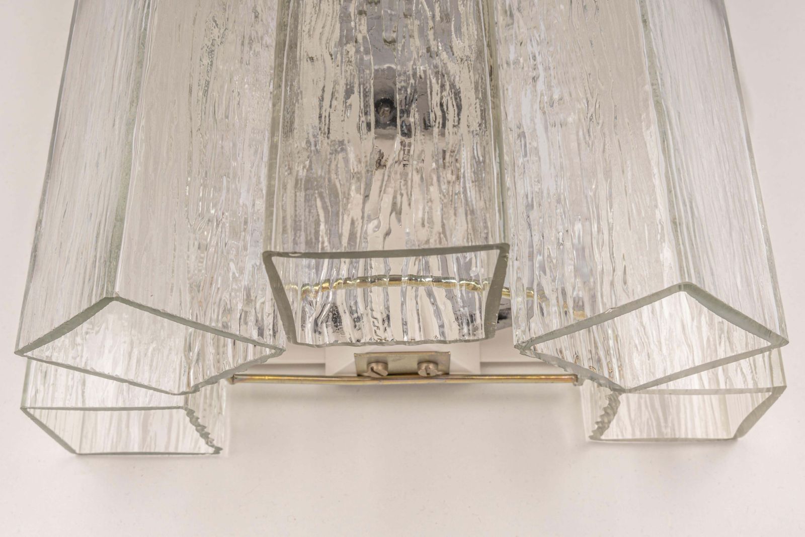 Large Pair Of Brass And Murano Glass Wall Sconces By Doria, Germany, 1960s photo vinterior