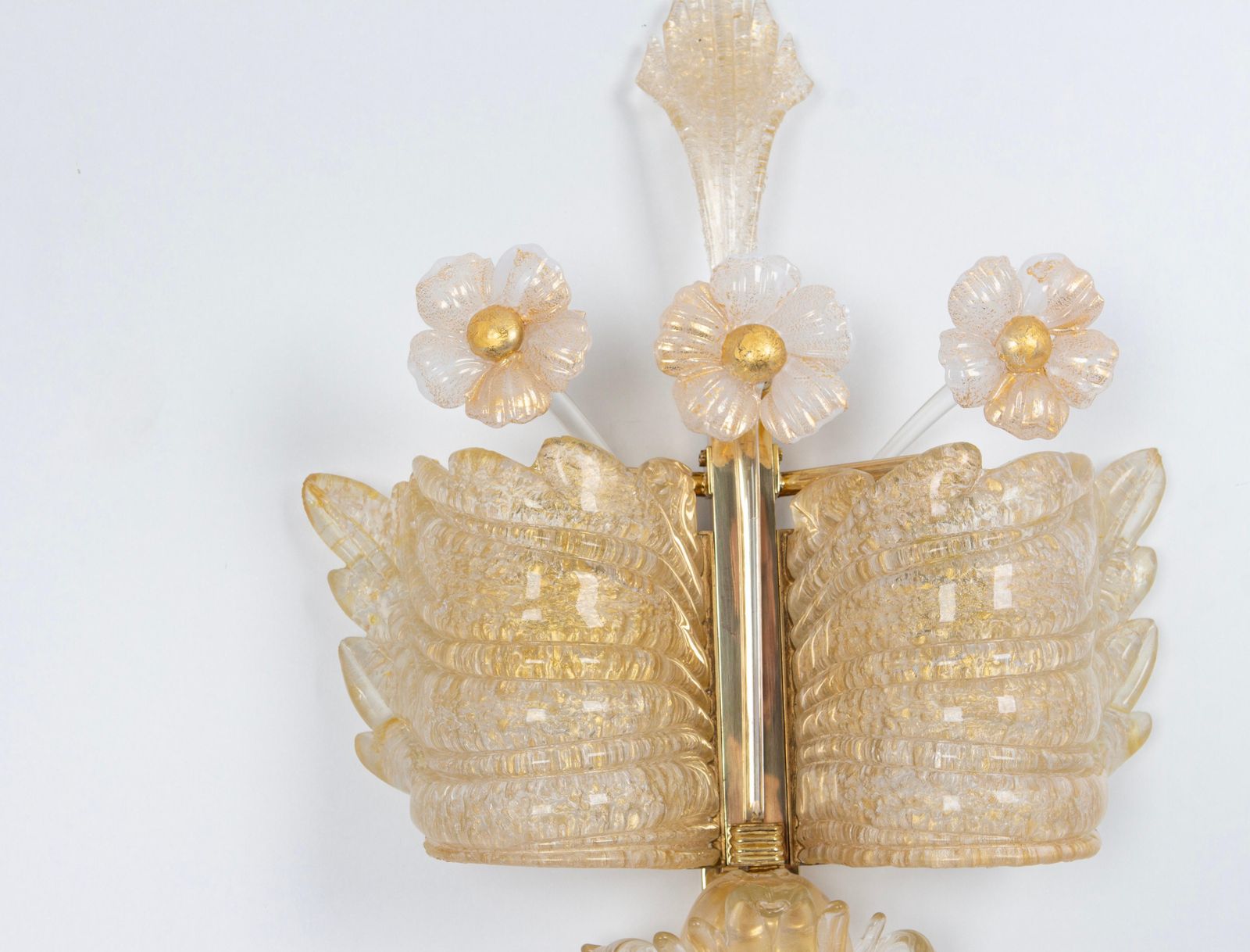 Pair Of Large Murano Glass Wall Sconces By Barovier & Toso, Italy, 1970s photo 5158.0