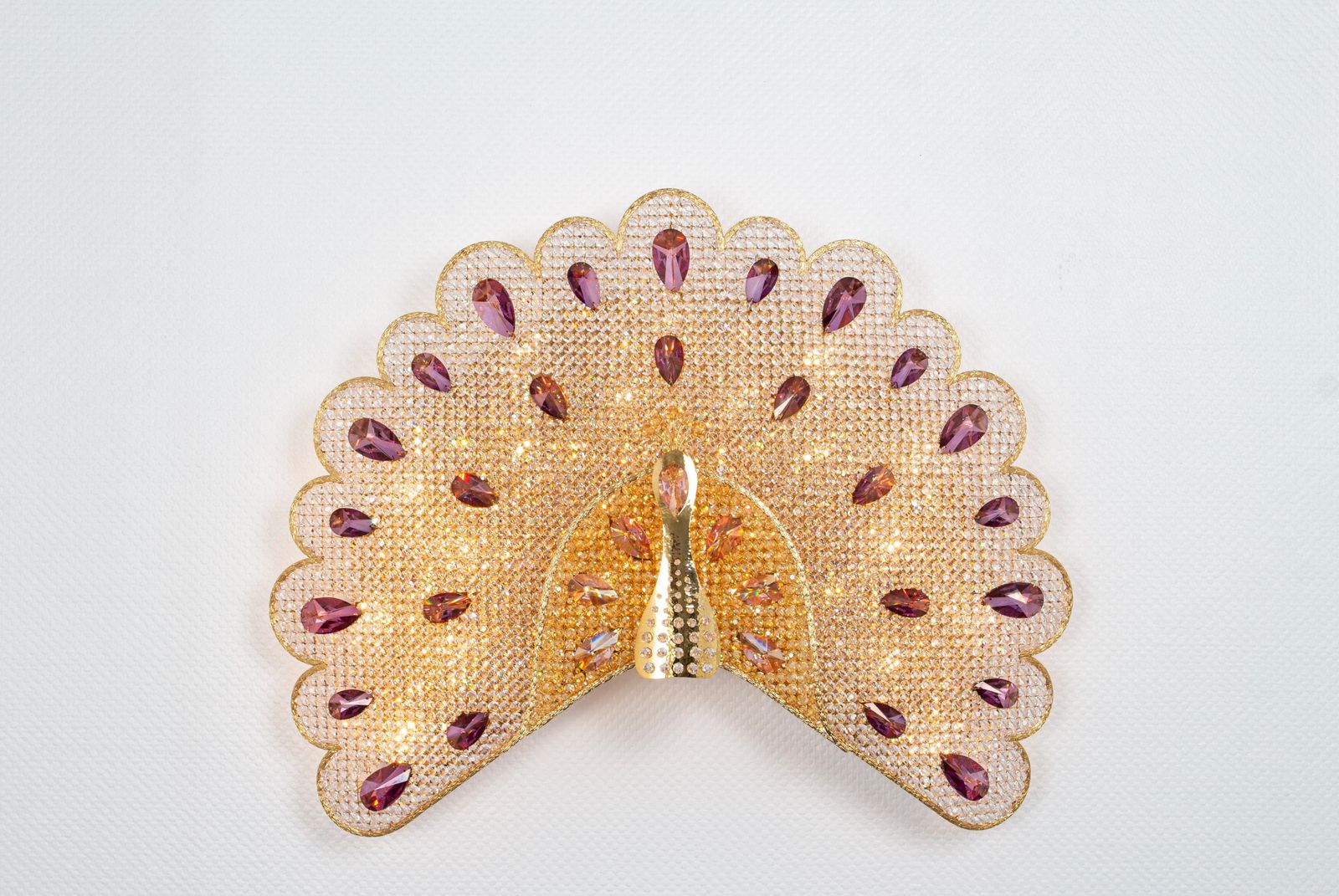 1 Of 2 Extraordinary Large Rare Peacock Crystal Sconce By Palwa, Germany, 1960s photo buy