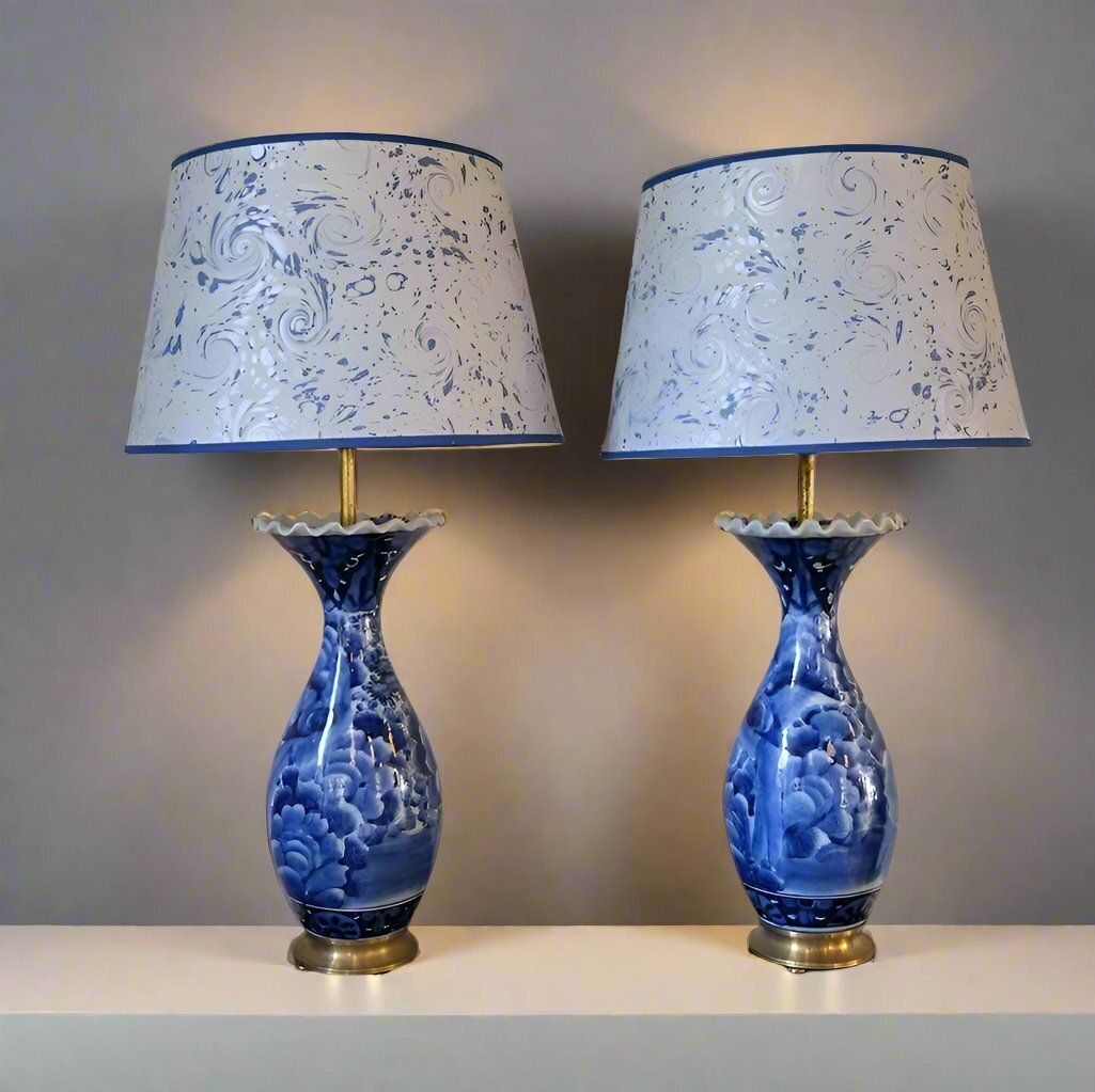 Antique Chinese Vases Converted Into Lamps Circa 1920