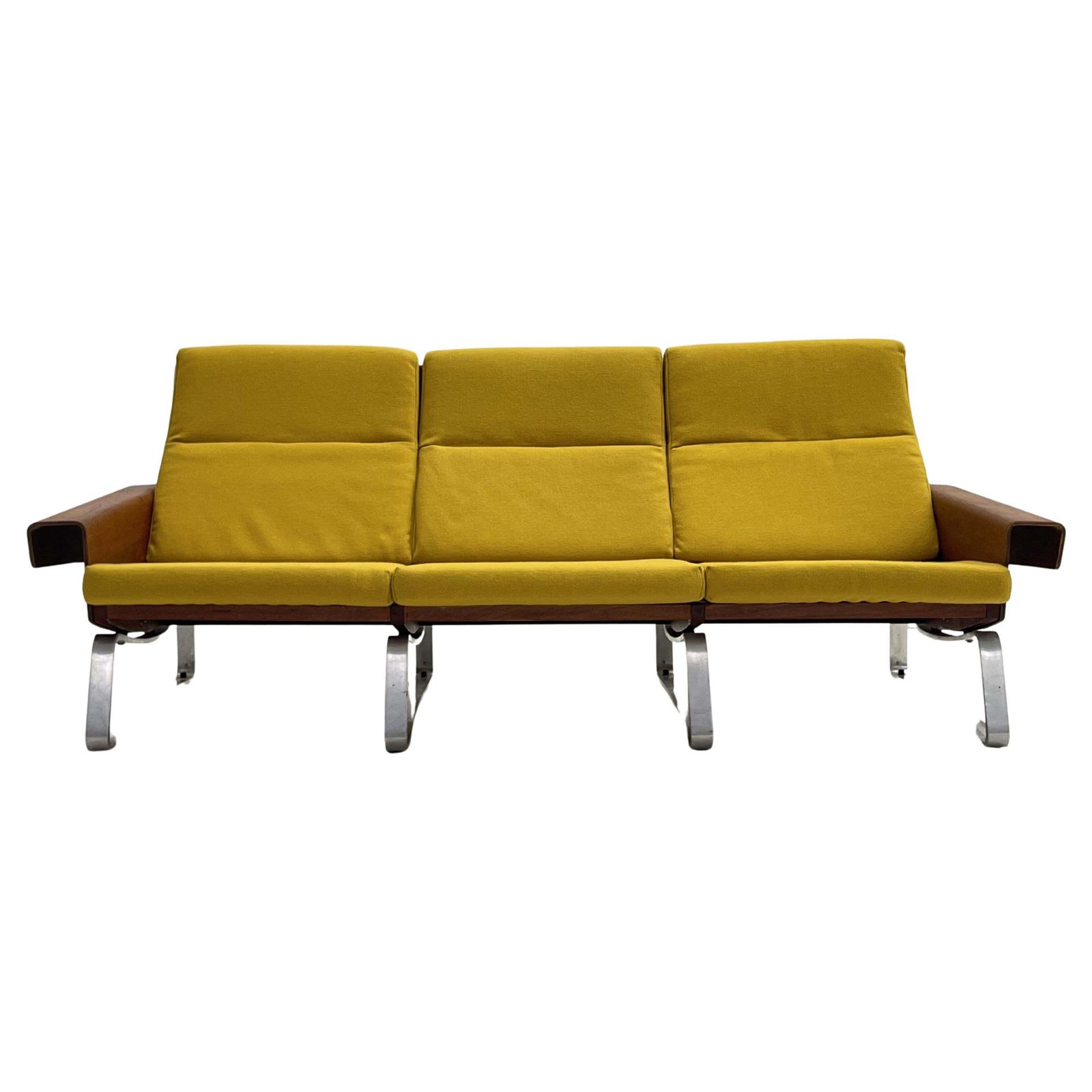 3 Seater Sofa In Aluminium And Teak photo for sale