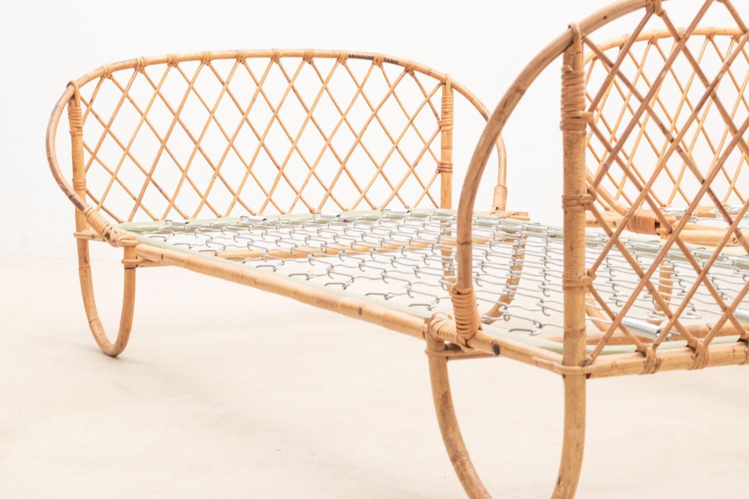 photo buy Pair Of Rattan Daybeds, 1970s