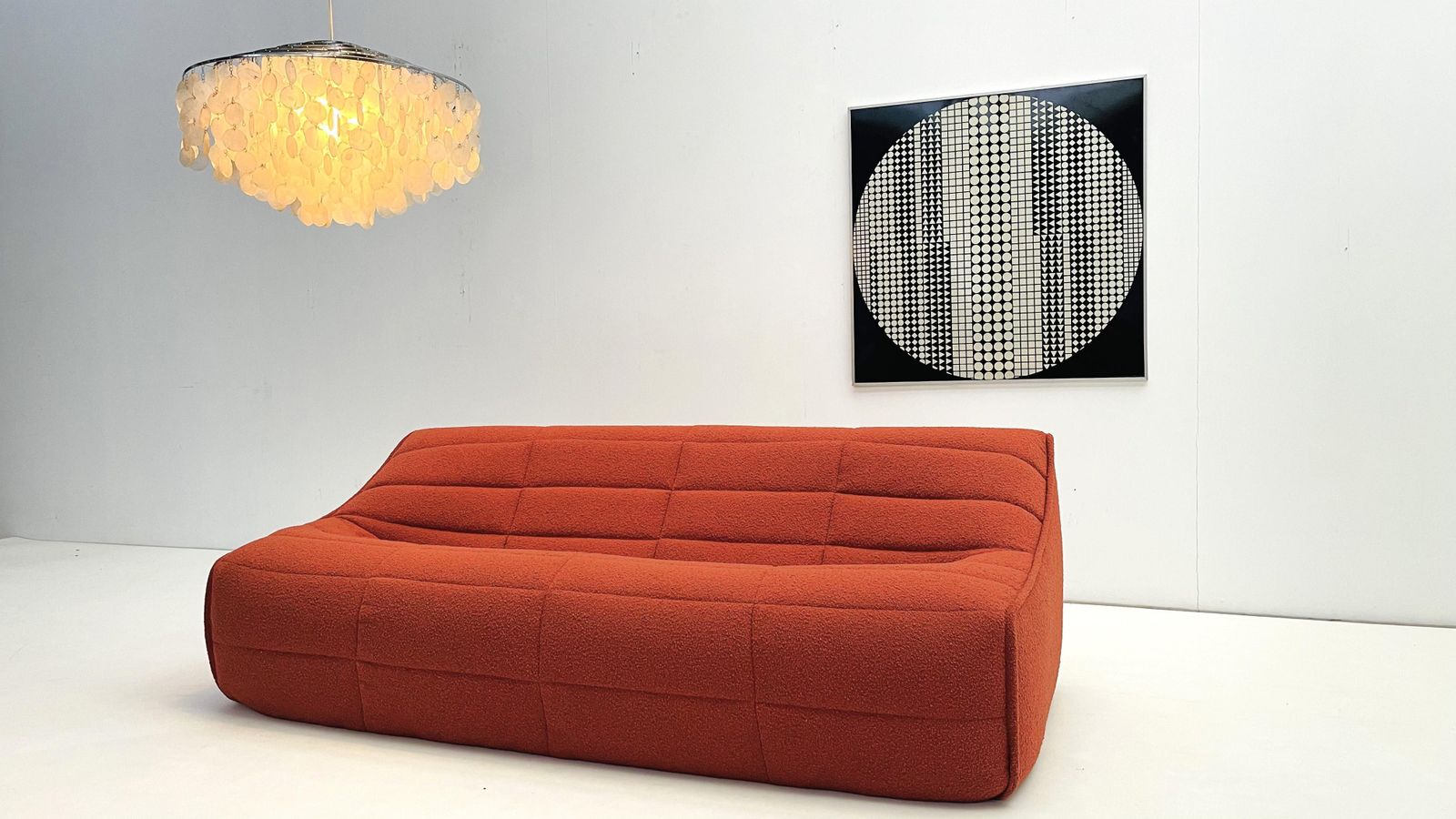 Michel Ducaroy For Ligne Roset   Adria 3 Seater In Coral Red photo for sale