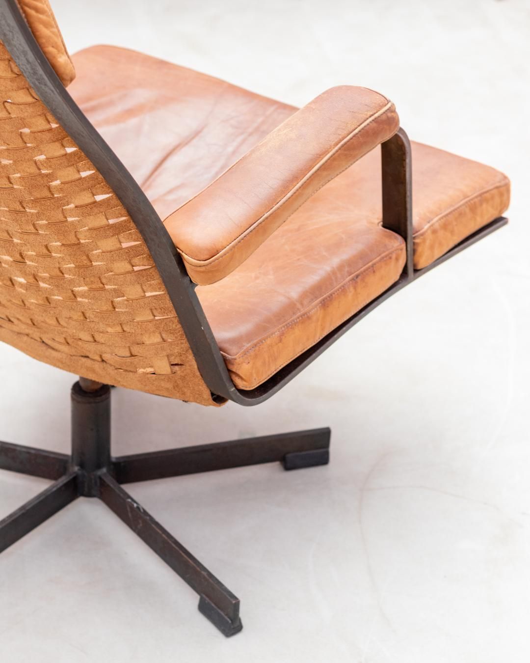 Bronze And Leather Swivel Armchair From 1970s’ photo Furniture