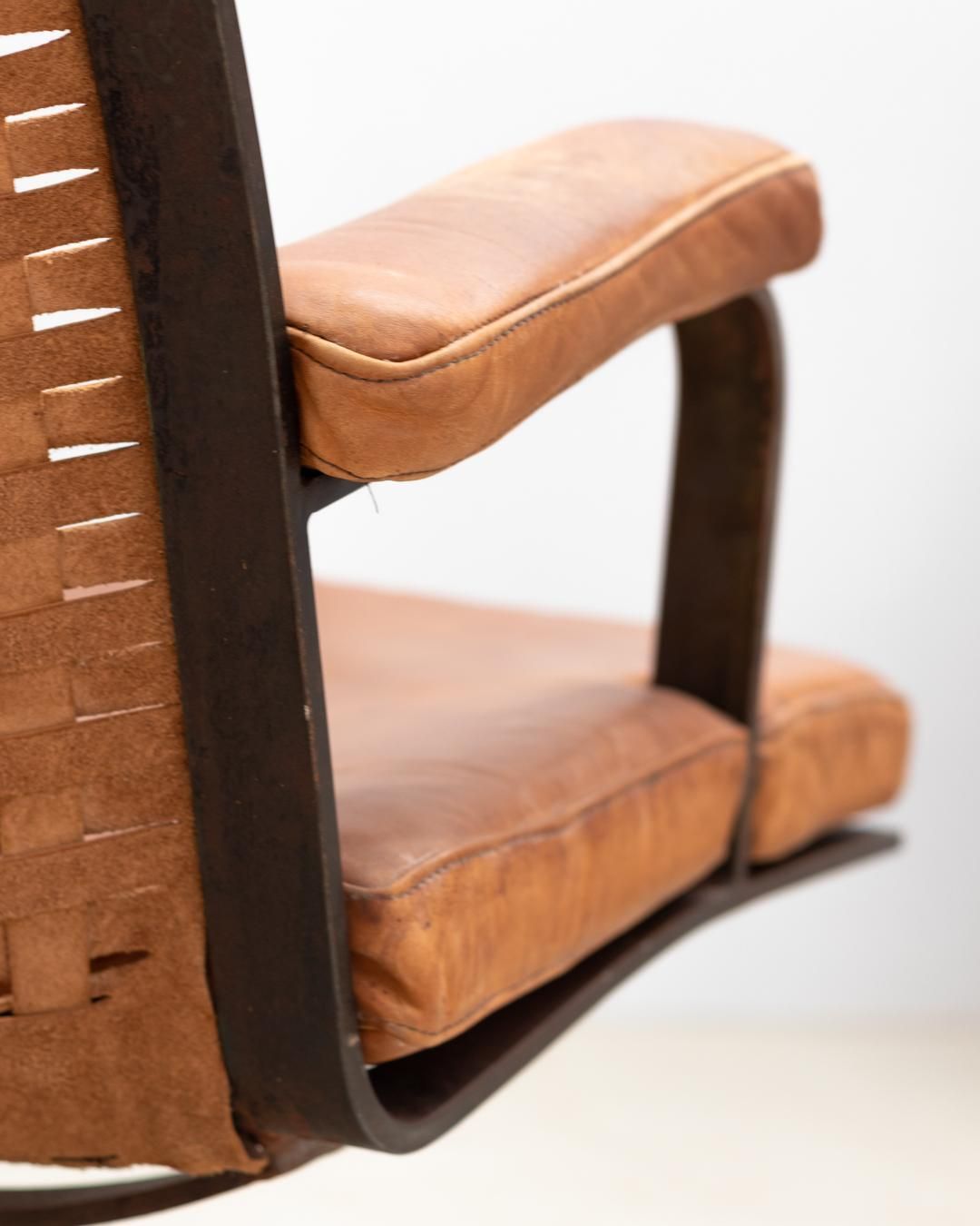 Bronze And Leather Swivel Armchair From 1970s’ photo 3009.0