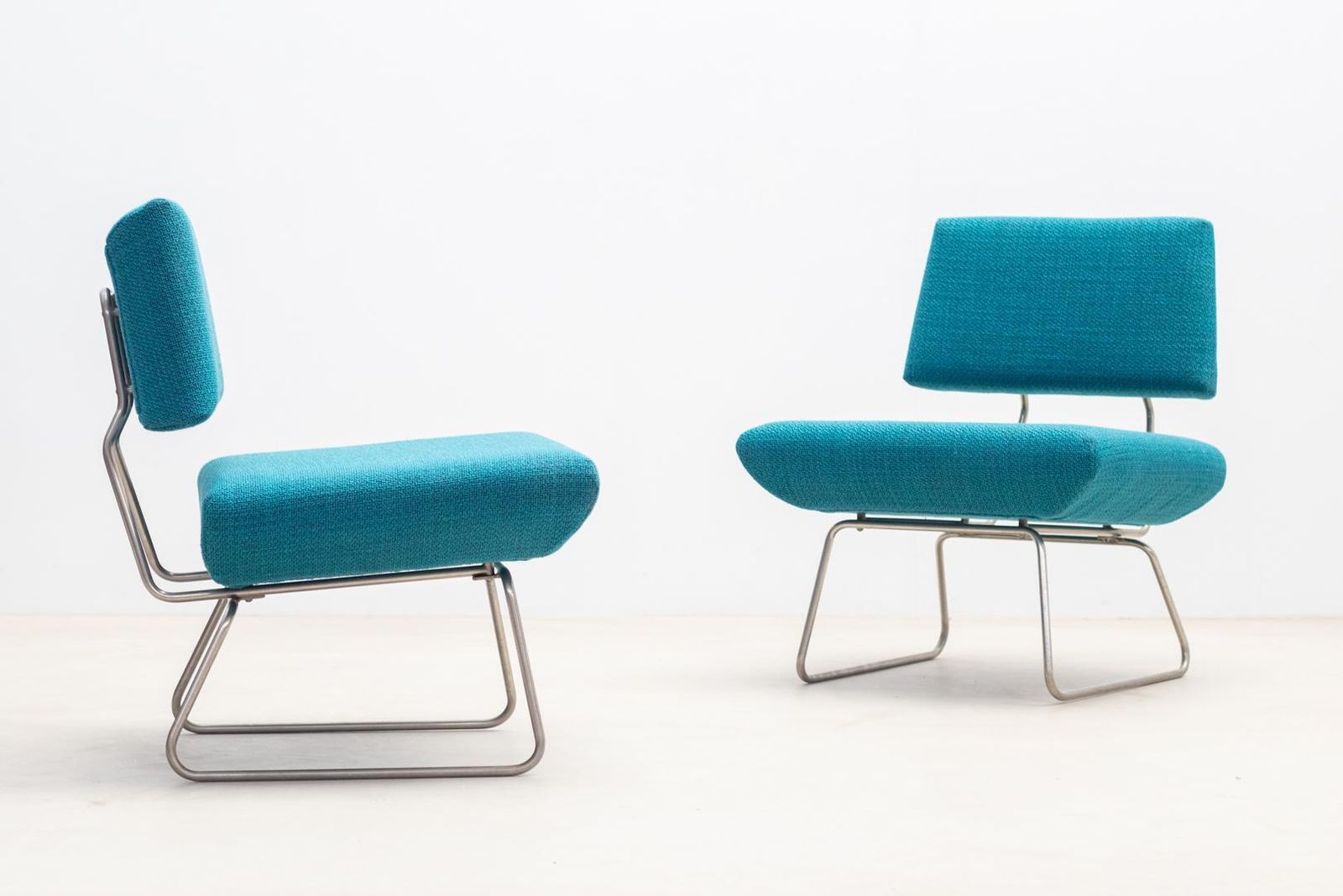 Pair Of Easy Lounge Chairs By George Coslin    1960s photo furniture