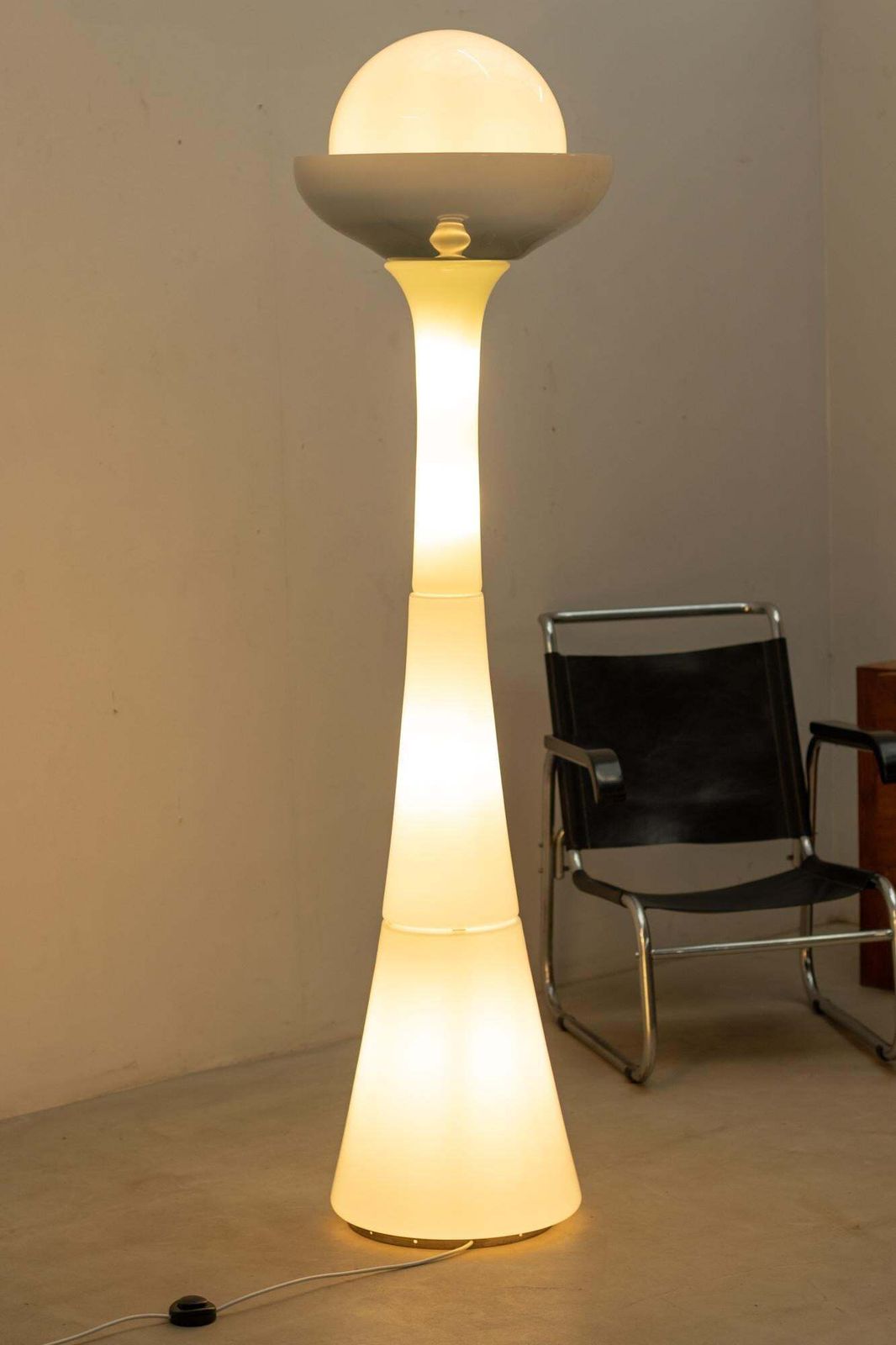 Blue And White Murano Glass Floor Lamp Attr. To Carlo Nason For Selenova, 1960s photo furniture