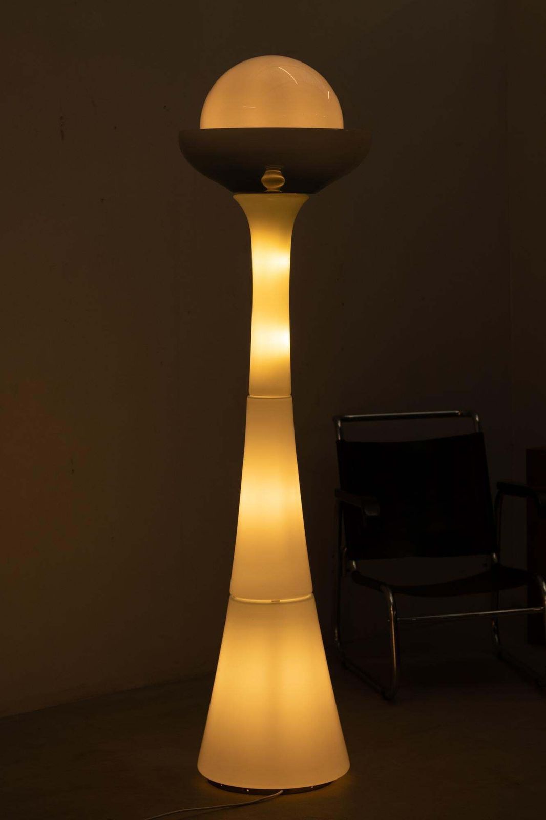 photo for sale Blue And White Murano Glass Floor Lamp Attr. To Carlo Nason For Selenova, 1960s