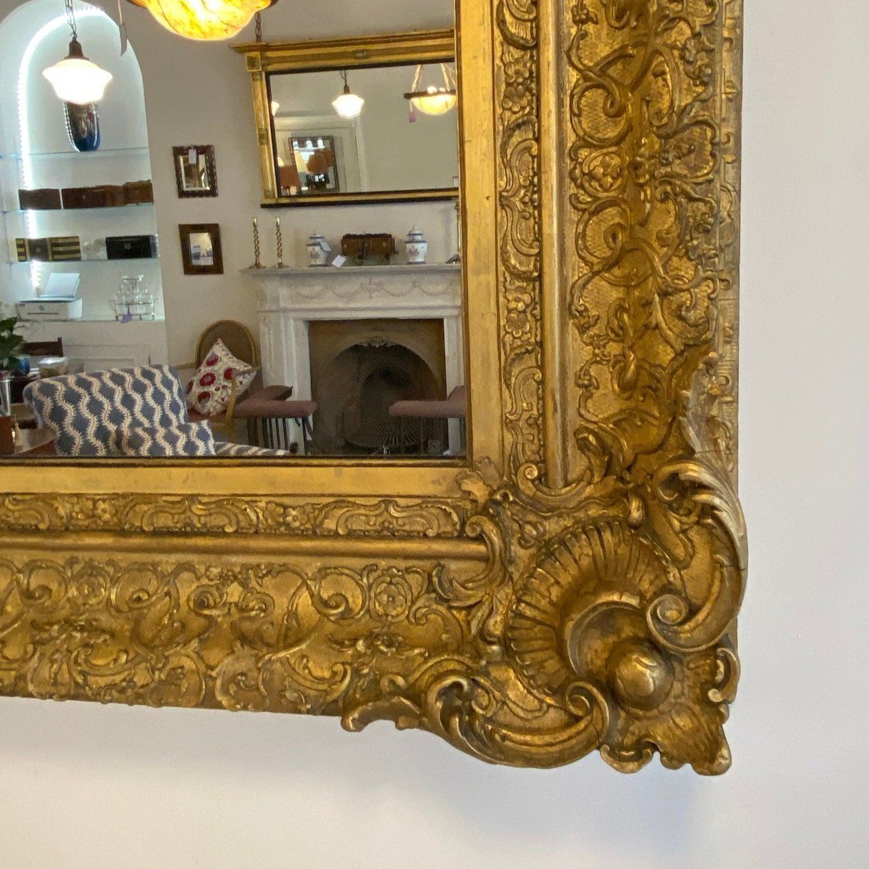 Huge 19th Century Giltwood & Gesso Wall Mirror photo furniture