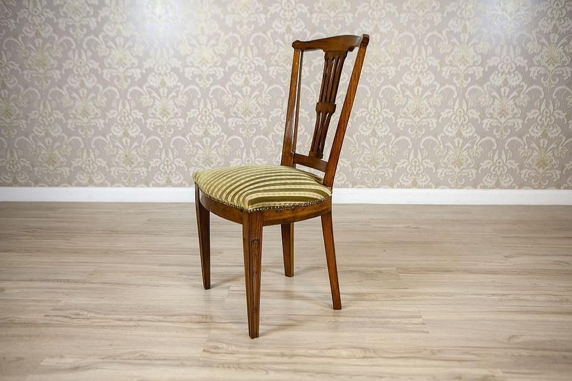 20th Century Elm Chair In Striped Upholstery photo for sale